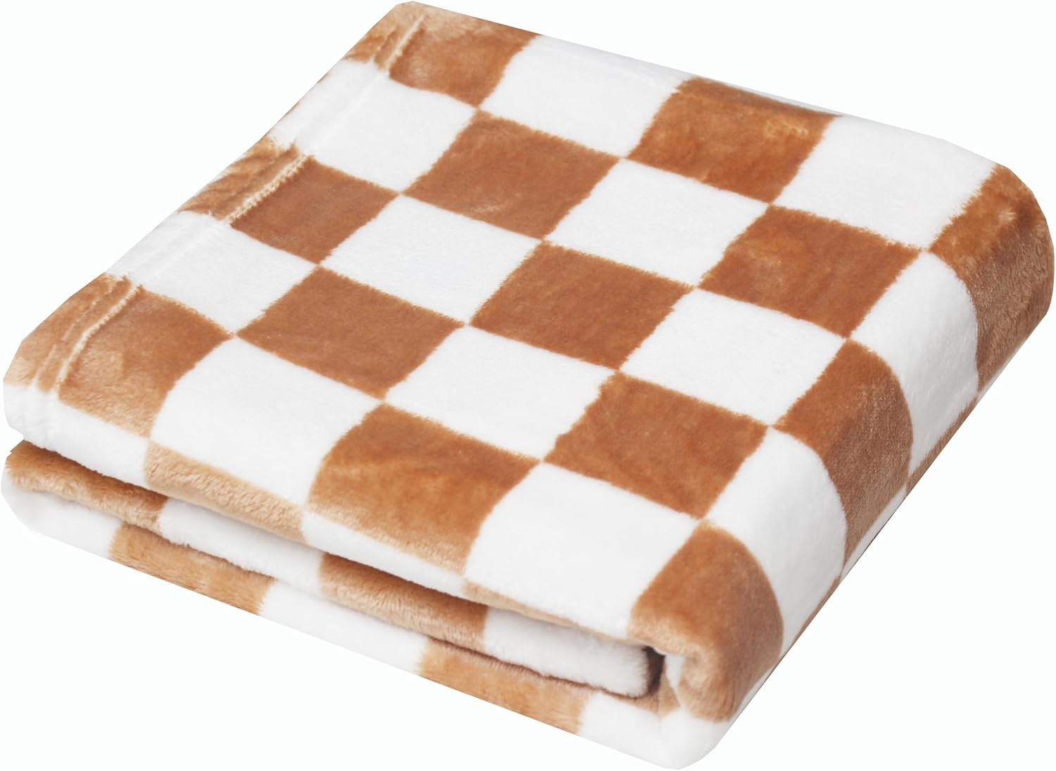 Checkered Baby Blanket Fleece Baby Blankets Neutral for Boys Girls, Super Soft Warm Lightweight Infant Toddler Newborn Receiving Blankets for Crib Stroller, Khaki 30''X40''