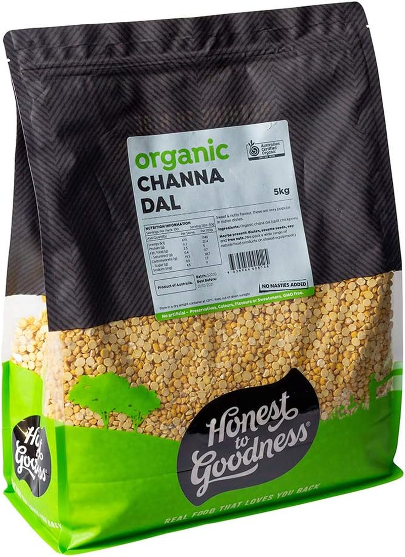 Honest to Goodness, Organic Chana Dal, 5 Kg - a Sweet and Nutty Flavour, These Chickpeas That Have Been Split and Polished. These Delightful Legumes Are a Versatile Ingredient! image number 4