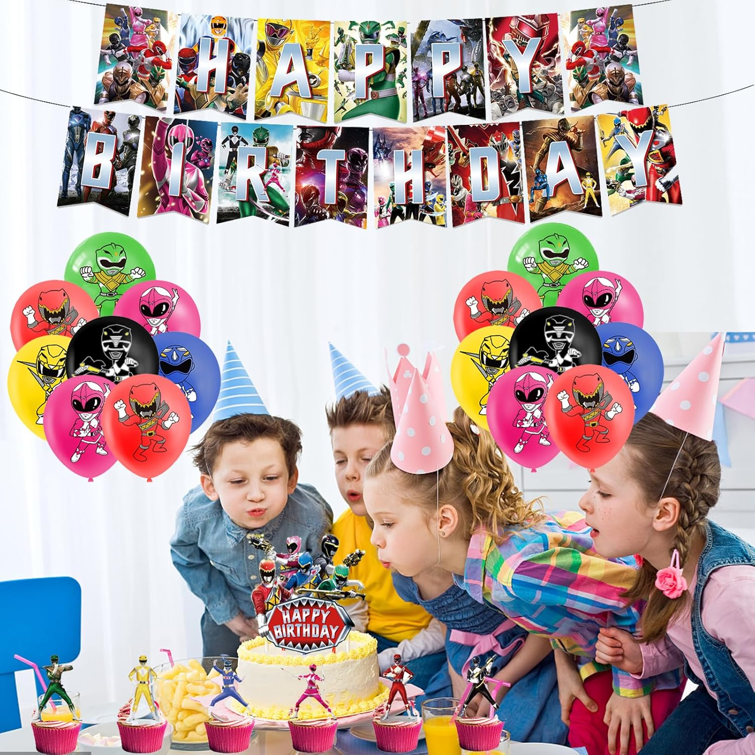Power Rangers Birthday Party Decorations Power Ranger Birthday Decoration Power Rangers Balloon Decorations Power Hero Birthday Balloons Power Hero Cake Decorations Power Ranger Birthday Banners image number 1