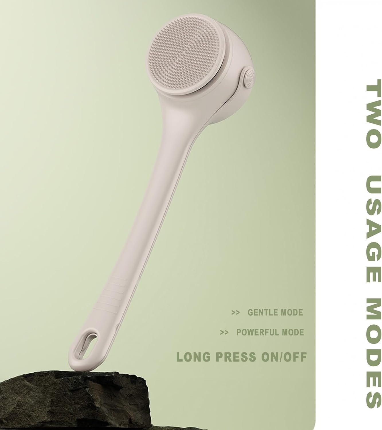 YOJAWE Electric Back Scrubber for Shower &ndash; 2 Handles & 4 Detachable Heads, Deep Cleansing Body Brush, Perfect for All Skin Types(White) image number 3