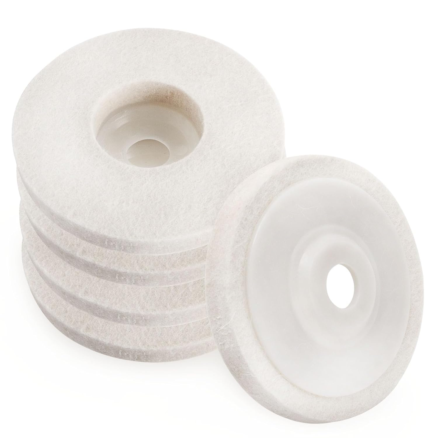 5 Inch Wool Polishing Wheel Disc, Angle Grinder Wool Felt Buffing Pad for Chrome, Granite, Aluminum (5 Pcs) image number 4