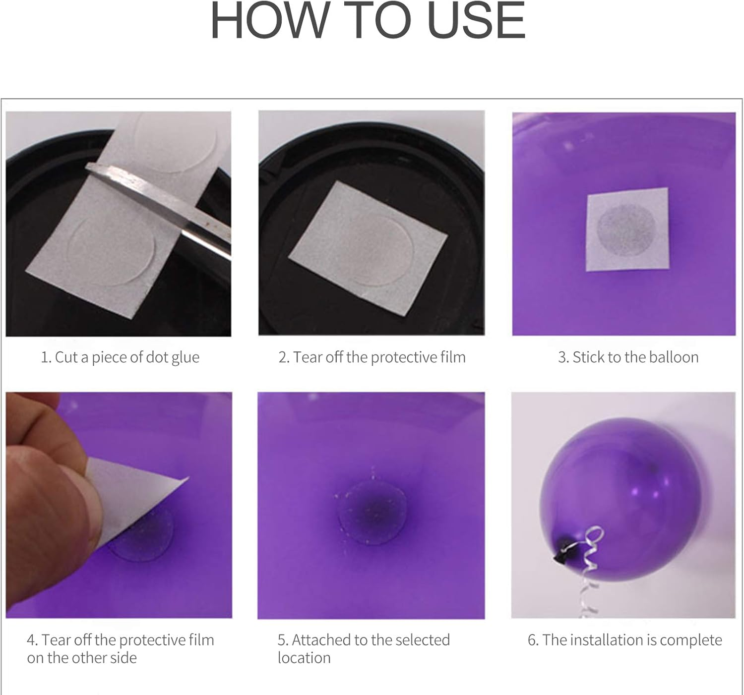 Balloon Glue Point 250PCS Dot Glue Clear Removable Adhesive Dots Sided Ballon E Strips for Birthday Wedding Baby Shower Party Vanlentine'S Day DIY Decorations H Decoration image number 6