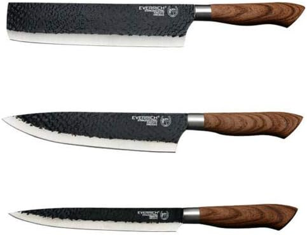 6 PCS Non-Stick Coating Finish Kitchen Knife Knives Set, Chef Knife 8'', Carving Knife 8'', Small Cleaver 8'', Paring Knife 3.5'', Scissors image number 1