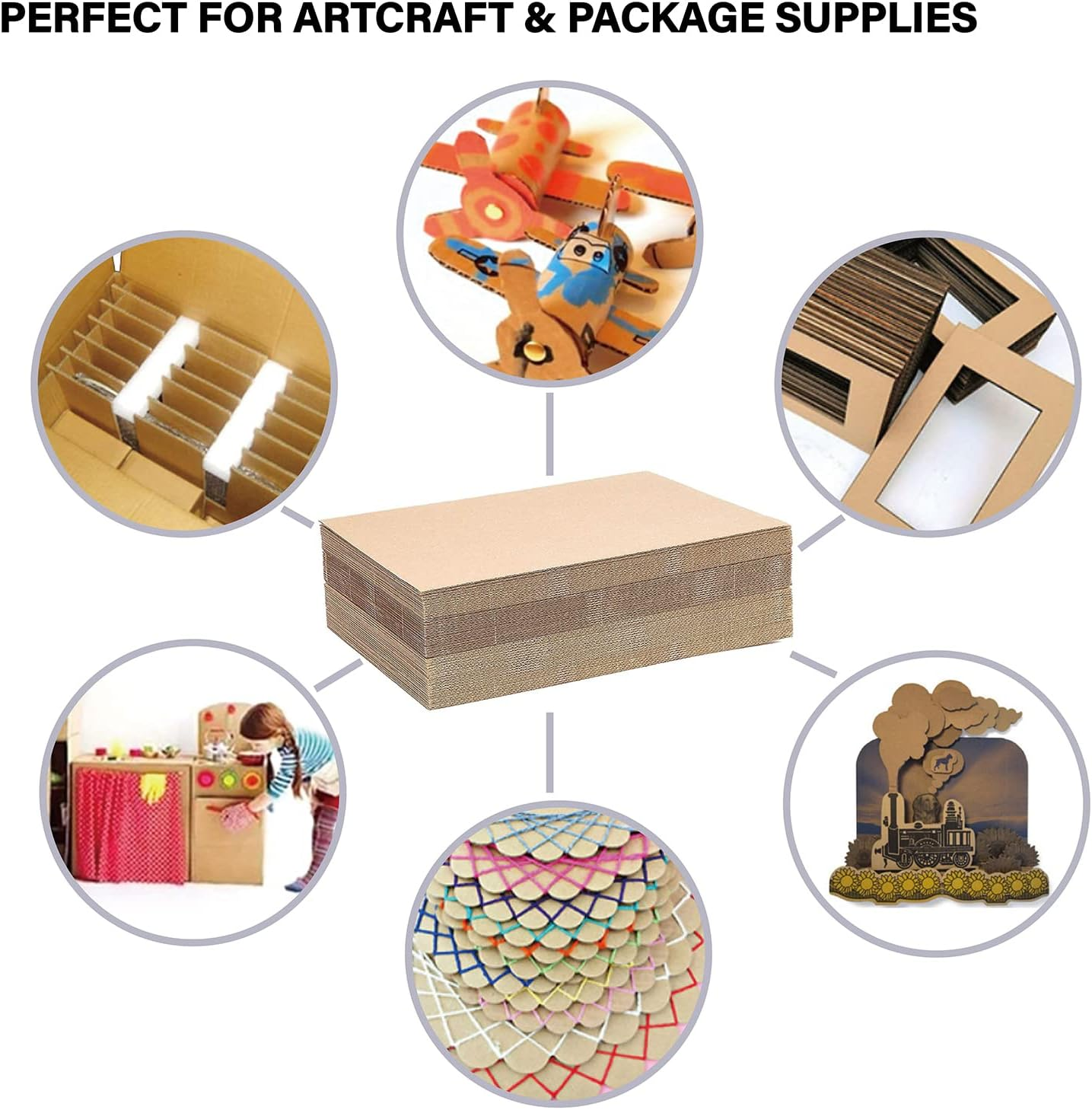 200 Packs 3.5X4.5 Inch Corrugated Sheets, Premium Pads Inserts Bulk Flat for T-Shirts, Shipping, Mailing, Cardboard Divider Backing and Crafts (Kraft) image number 5