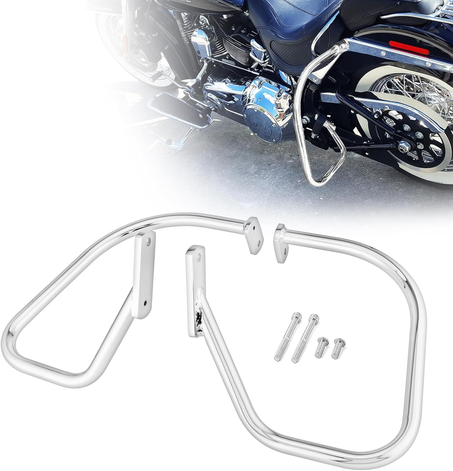 Wsays Rear Engine Guard Highway Saddlebag Crash Bar Compatible with Harley Softail Deluxe FLSTN 2005-2017 image number 2