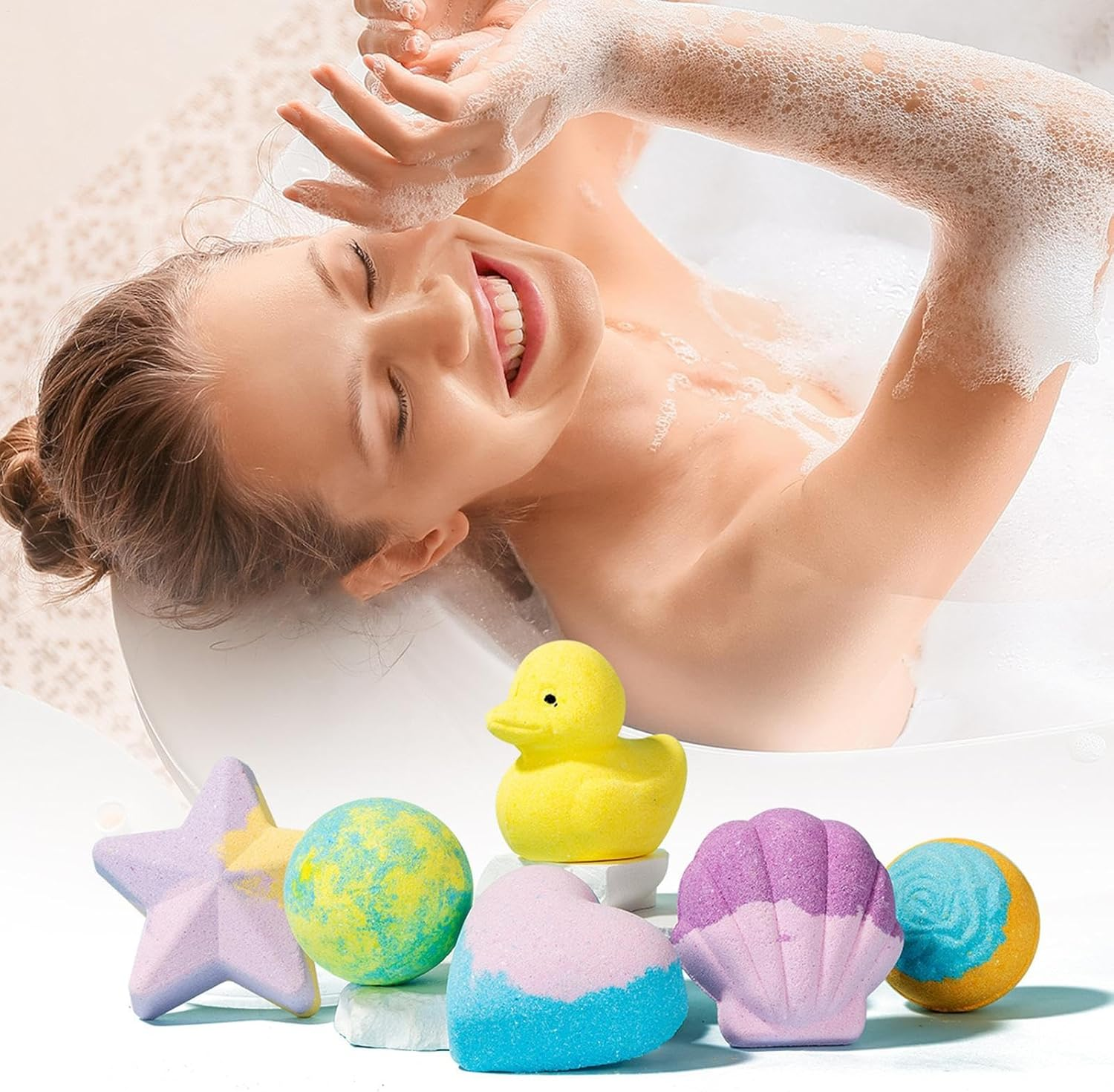 Huvqianu Shower Salt Ball - Shower Balls,Relaxing Scented Skin Cleanser for Bathroom Home Travel Hotel Women Kids image number 1