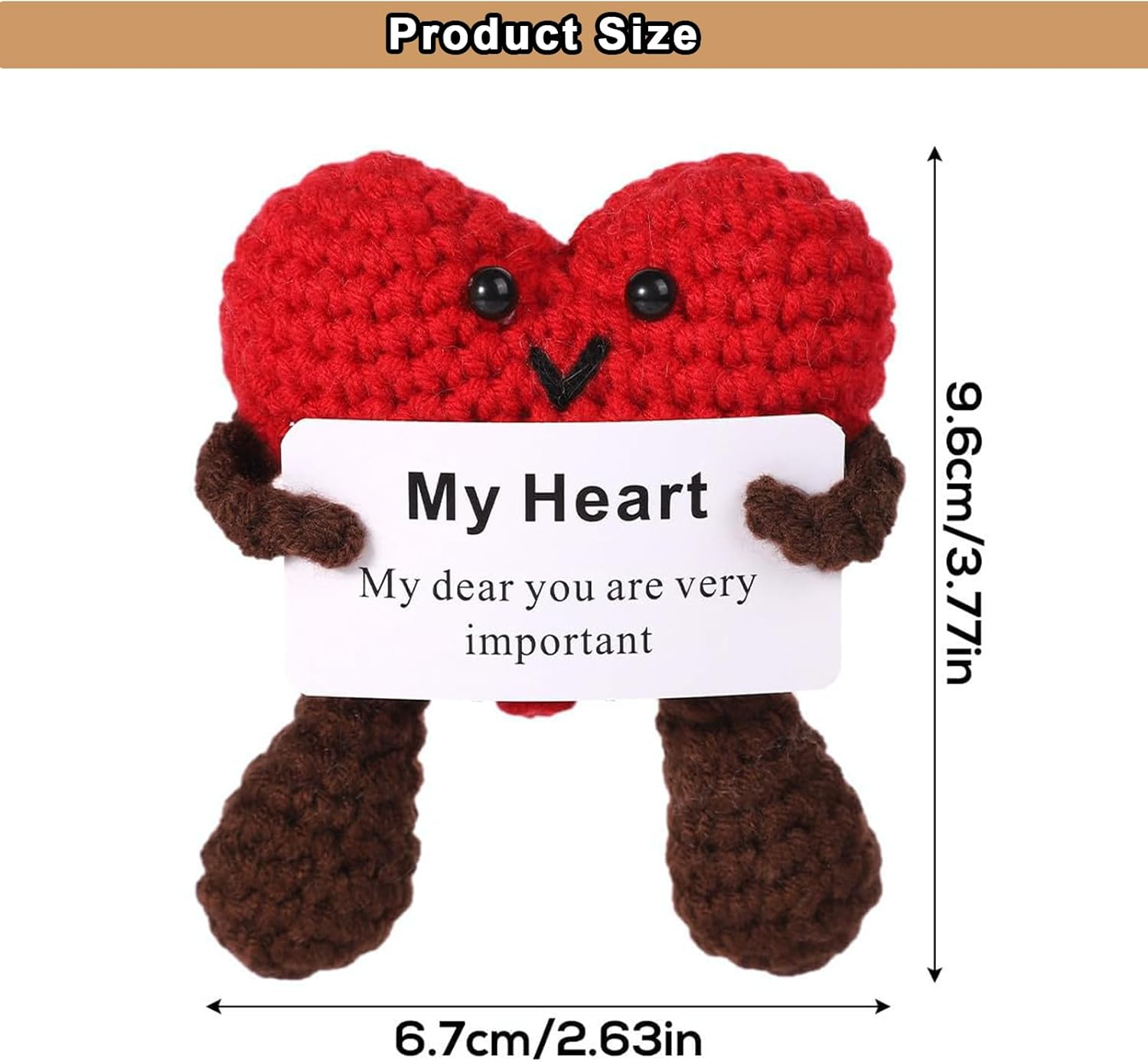 YQQZQ Love Heart Crochet,Knitted Heart Ornament,Car Decor,Room Decor Knitted Heart Ornaments image number 5