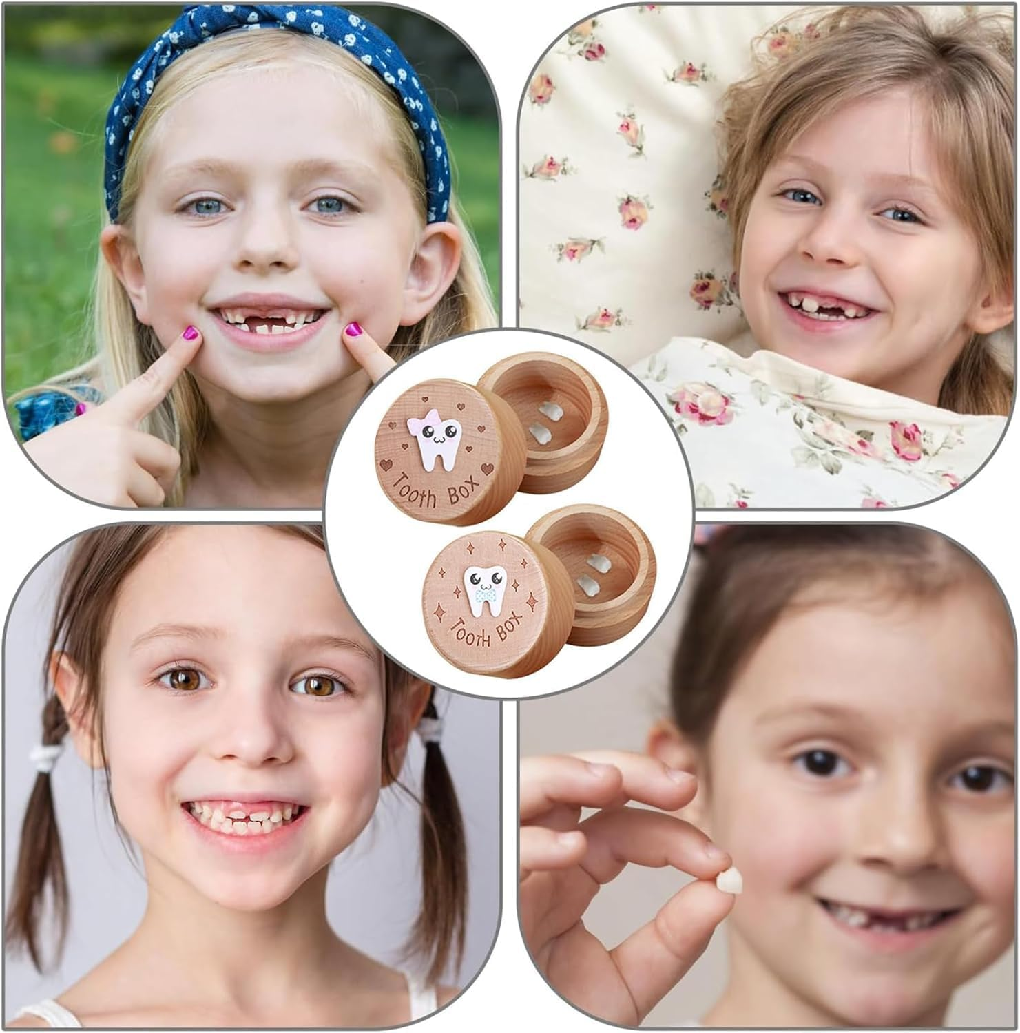 XUANZHI 2PCS Tooth Fairy Box,3D Carved Wooden Tooth Holder,Cute Tooth Holder Tooth Storage Box for Boys Girls&Tooth Boxes for Lost Teeth/Teeth Keepsake Box image number 4