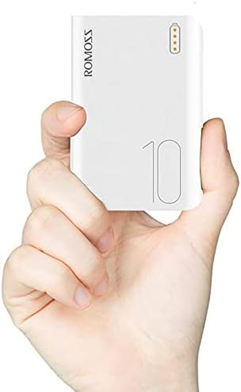 ROMOSS 10000Mah USB C Power Bank, Mini Portable Charger, 2 Outputs and 2 Inputs Battery Pack Compatible for Iphone 17/16/15//14, Ipad, Galaxy S25/S24, Gopro and More(White) image number 3