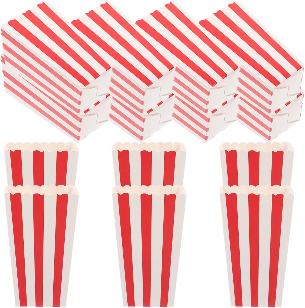 LIFKOME Popcorn Bucket Disposable Paper Boxes 4.53 Inch for Movie Night Party Snacks and French Fries Serving 24 Pack Party Supplies image number 4
