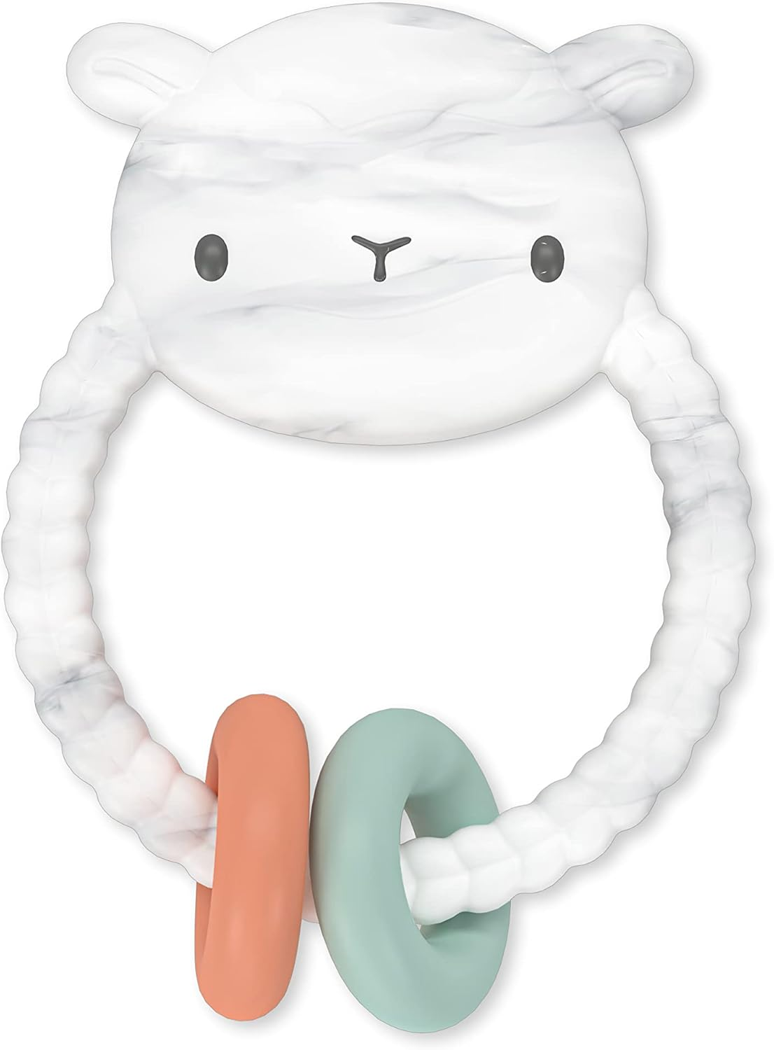 Ingenuity Soothing Sheppy Baby Teether Toy with Activity Rings, Bpa-Free Silicone, Ages 3 Months+, Unisex image number 5
