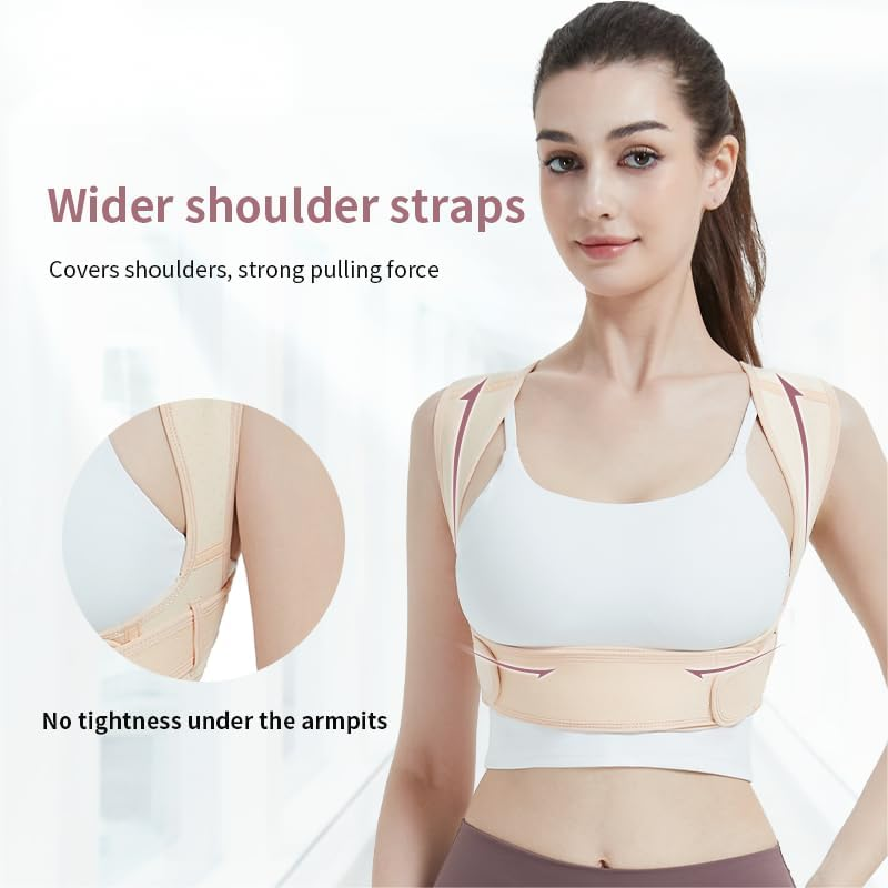 Posture Corrector for Women & Men &ndash; Adjustable, Breathable Upper Back Brace for Daily Use, Office, and Sitting Work (Medium) image number 3