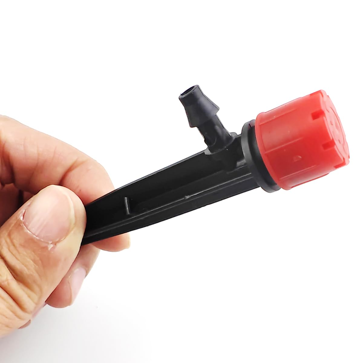 GXXMEI 50PCS Drip Emitters for 1/4" Drip Irrigation Tubing, Adjustable 360 Degree Irrigation Drippers on 5" Arrow Stake, Garden Water Flow Spray Heads Parts for (4-7Mm) Watering System image number 1