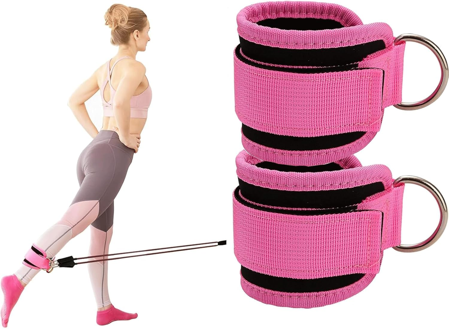 Ankle Straps (Pair) for Cable Machine Kickbacks Resistance Bands, Glute Workouts, Lower Body Exercises Leg Extensions, Curls, and Hip Abductors Exercise for Women and Men