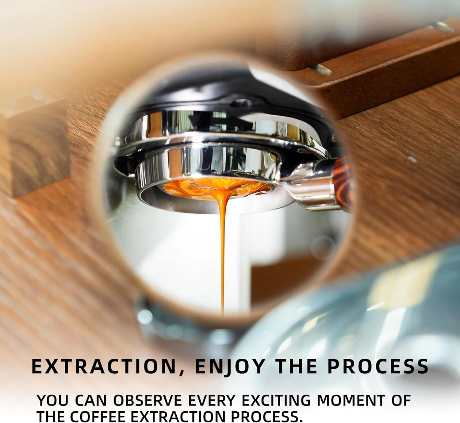 NEOUZA Espresso Shot Mirror for Flair Espresso Maker & Bottomless Portafilter | Multi-Angle Adjustable | Detachable Magnetic Mirror | Optimal Espresso Extraction Observation (Metal Gray) image number 2