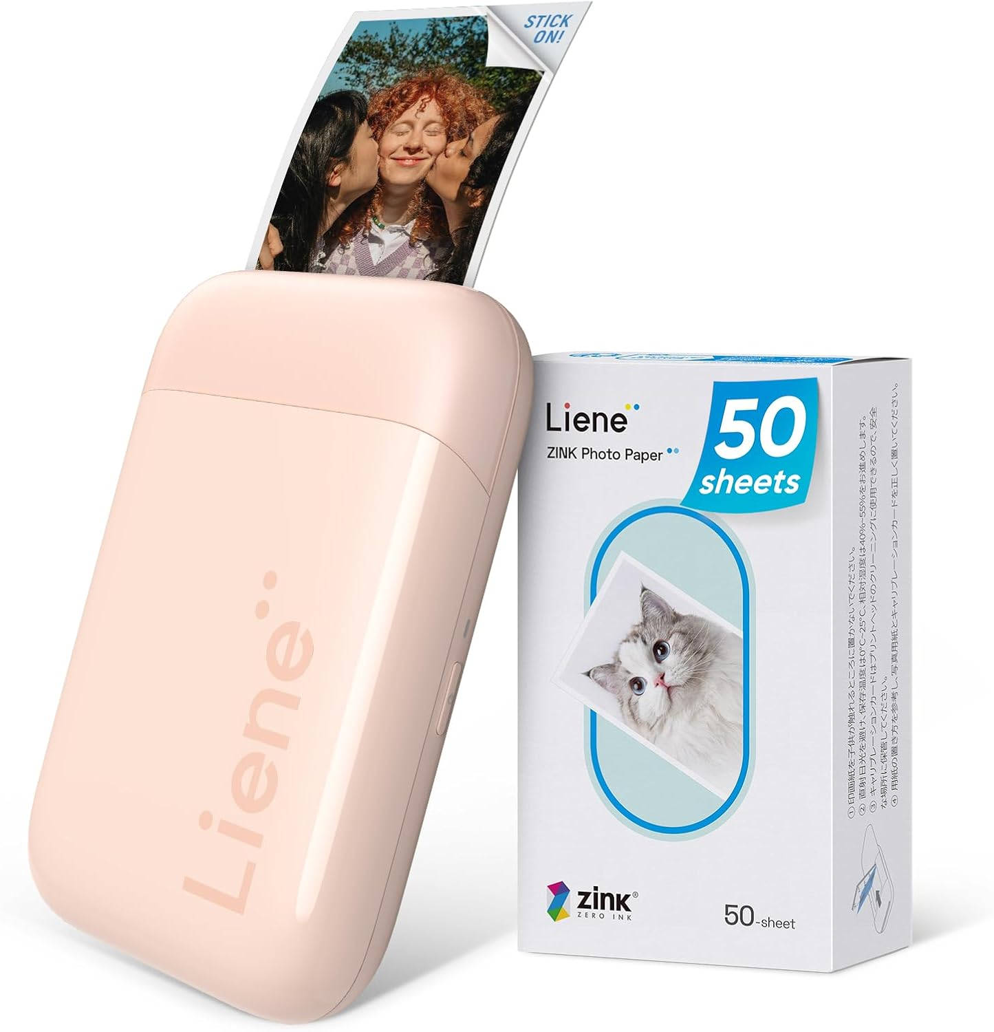Liene Pearl K100 Photo Printer Smartphone, Portable Instant Print Printer with 50 Zinc Adhesive Paper, Bluetooth 5.0, Compatible with Ios/Android, Small Photo Printer for Iphone (Green)