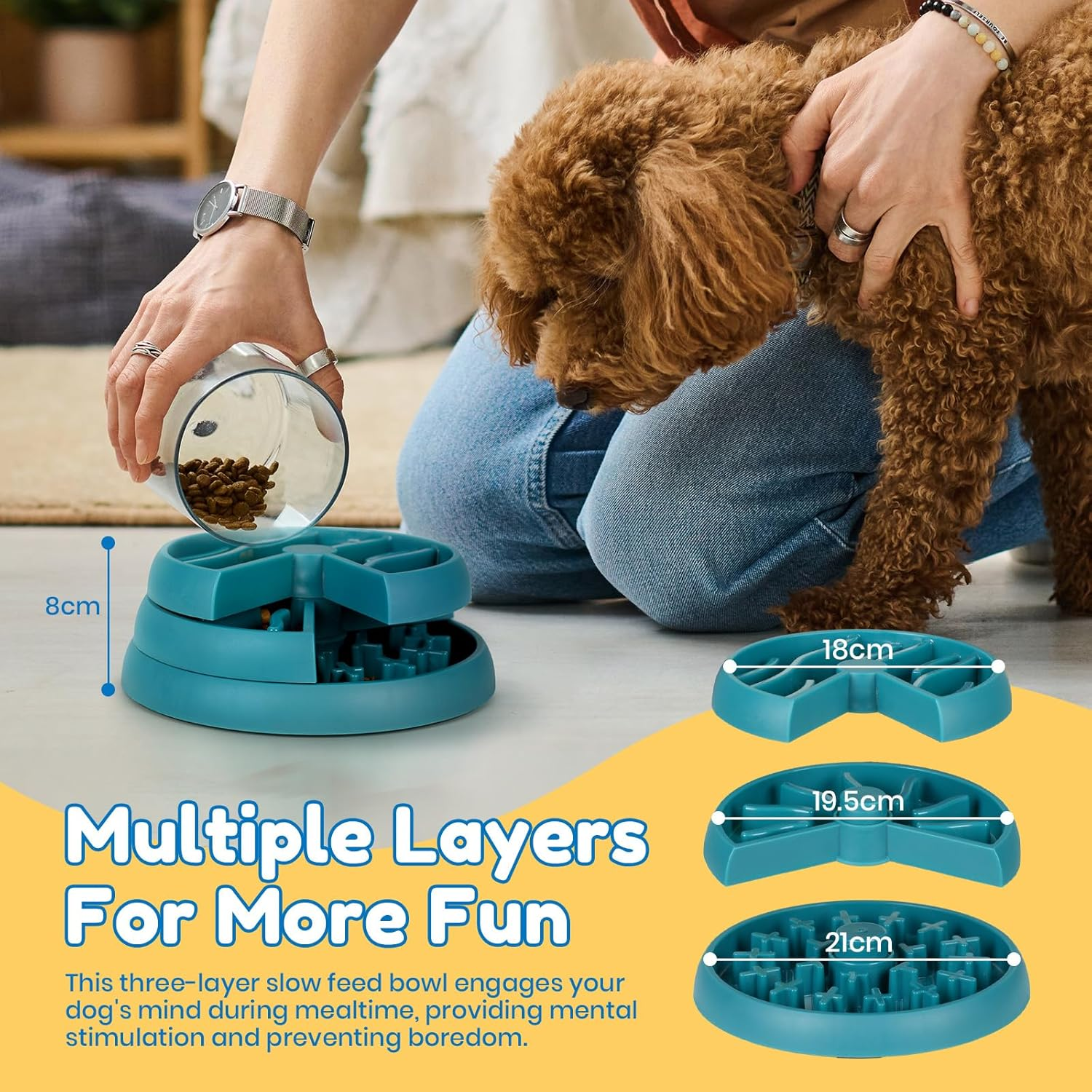 Barpor Feeding Bowl for Dogs - Slow Eater Dog Bowl Fun Slow Eating Bowl Interactive Non-Slip Dog Bowl Anti-Choking Healthy Eating