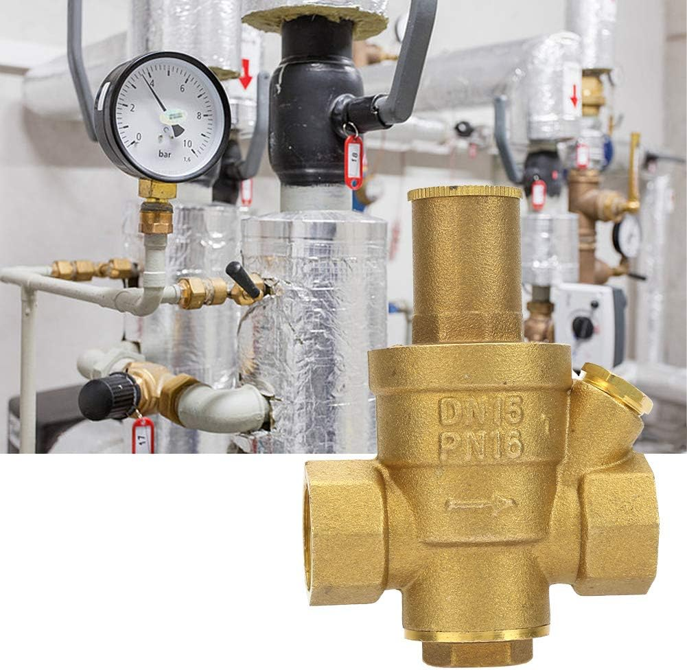 Adjustable Brass Water Pressure Regulator Valve, 1Pc Brass Adjustable Water Pressure Reducing Regulator Valve Thread DN15 1/2 with Pressure Adjustment Knob image number 6