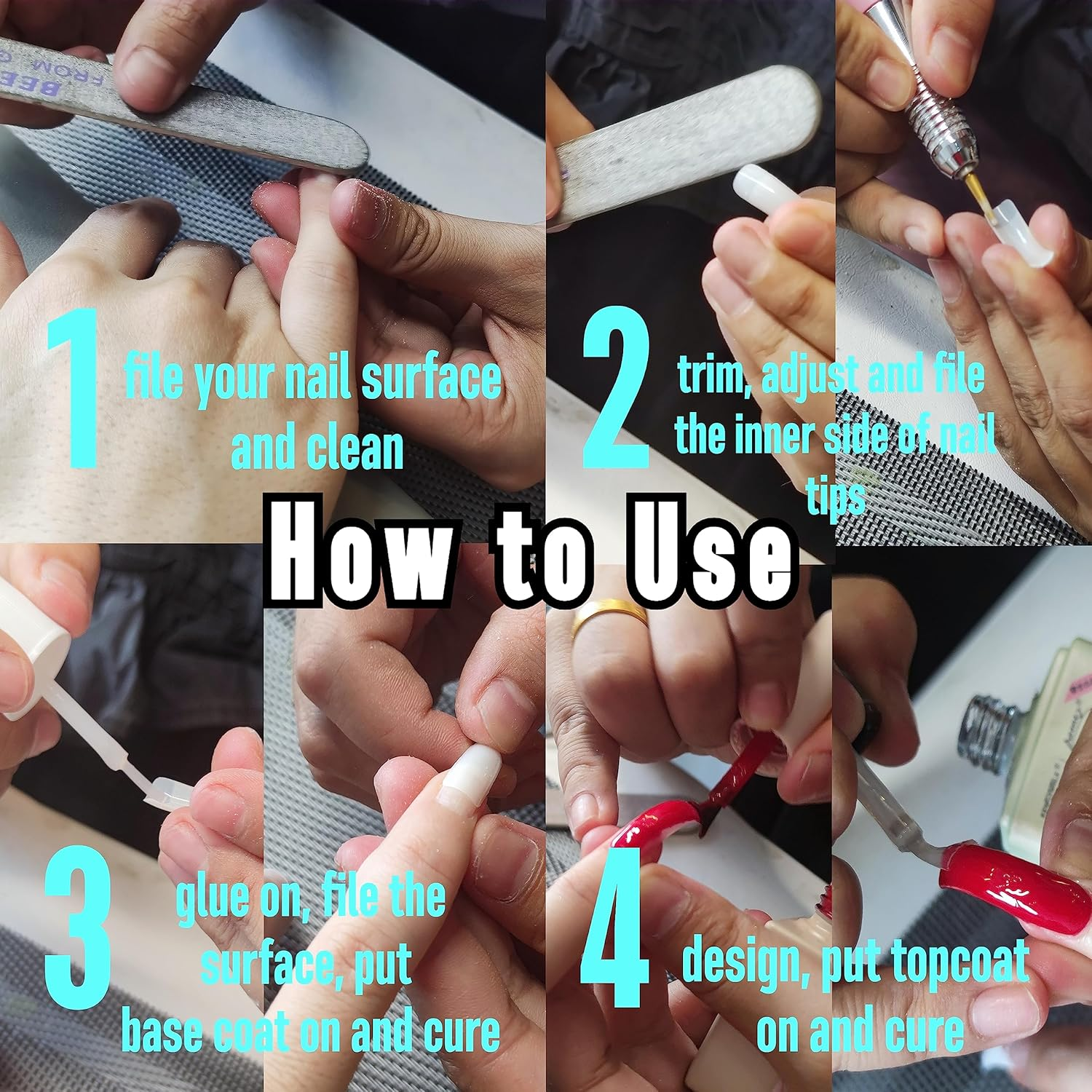 NOVO OVO Halloween 100 Pcs Hawk Curved Natural Color Extra Super Extreme Deep Curve Half Cover Long Square Eagle Claw False Nail Extension Tips Acrylic Nail 10 Sizes Box Packaging Art Salon DIY - Square Eagle Claw Natural Long In Small Box image number 1