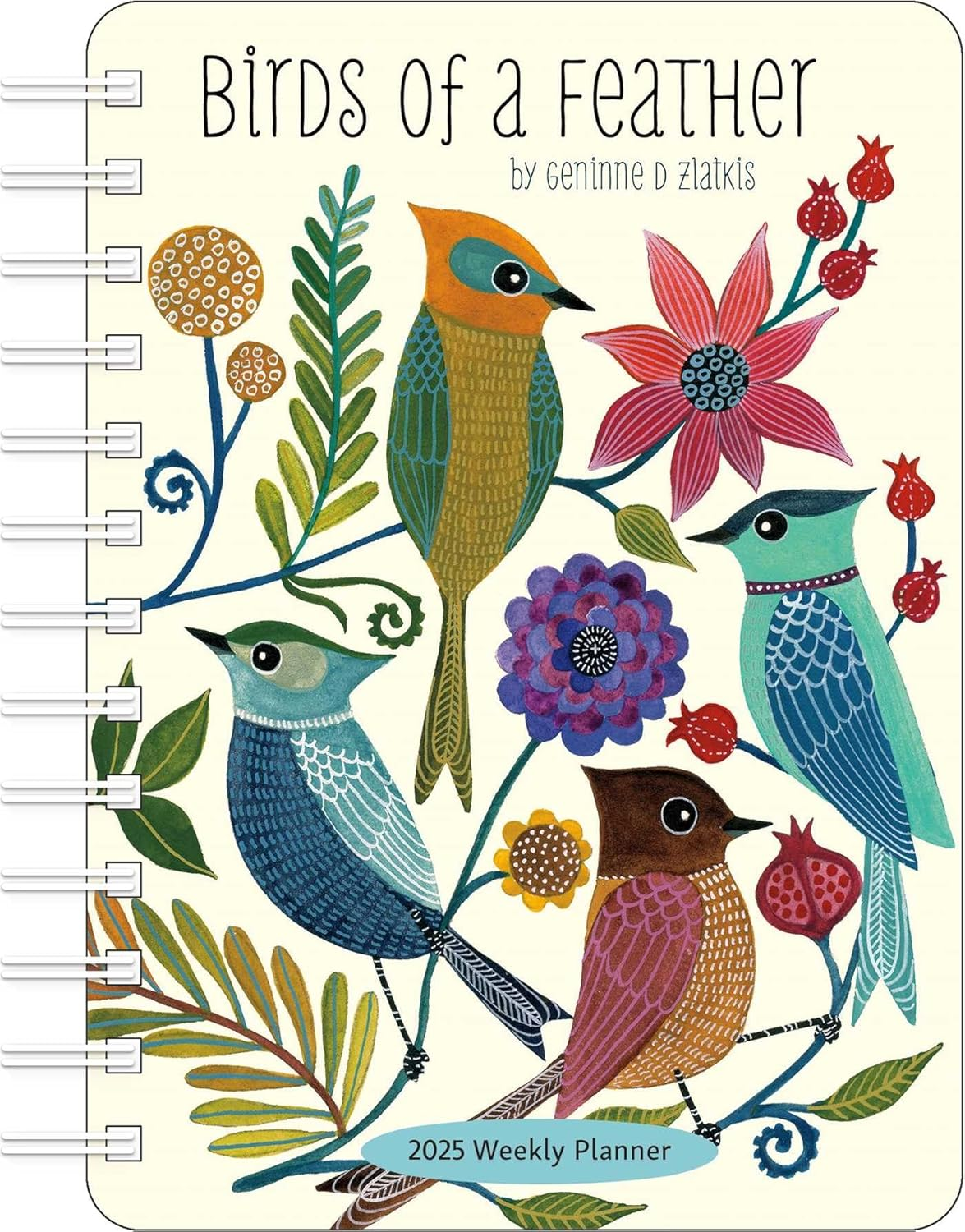 Birds of a Feather 2025 Weekly Planner Calendar: Watercolor Bird Illustrations by Geninne Zlatkis image number 2