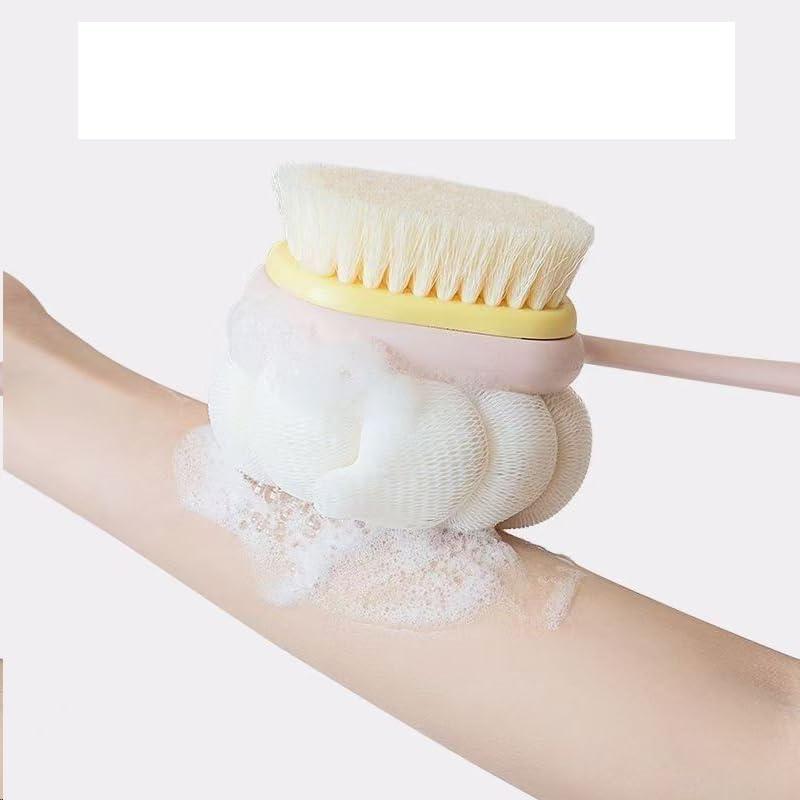 Bath Brush, Long Handled Bath Massage Cleaning Brush, Shower Brush Exfoliating Bath Shower Brush with Back Scrubber for Shower (Pink, One Size) image number 2