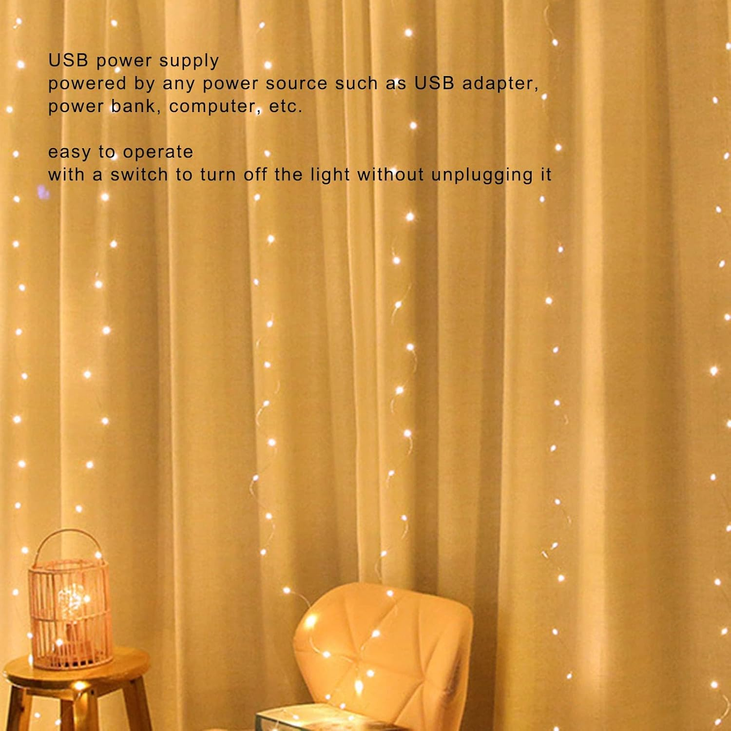 USB Copper Wire String Lights, 100 Leds 10M/32.8Ft DIY Safe USB Fairy String Lights for Outdoor image number 4