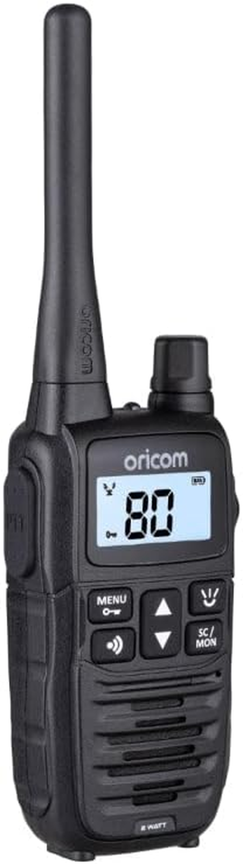 Oricom UHF2400 2 Watt Handheld UHF CB Radio - LED Torch, 80 Channels, Duplex, CTCSS DCS Codes, Backlit Display, Dual Watch, Channel Scan, VOX