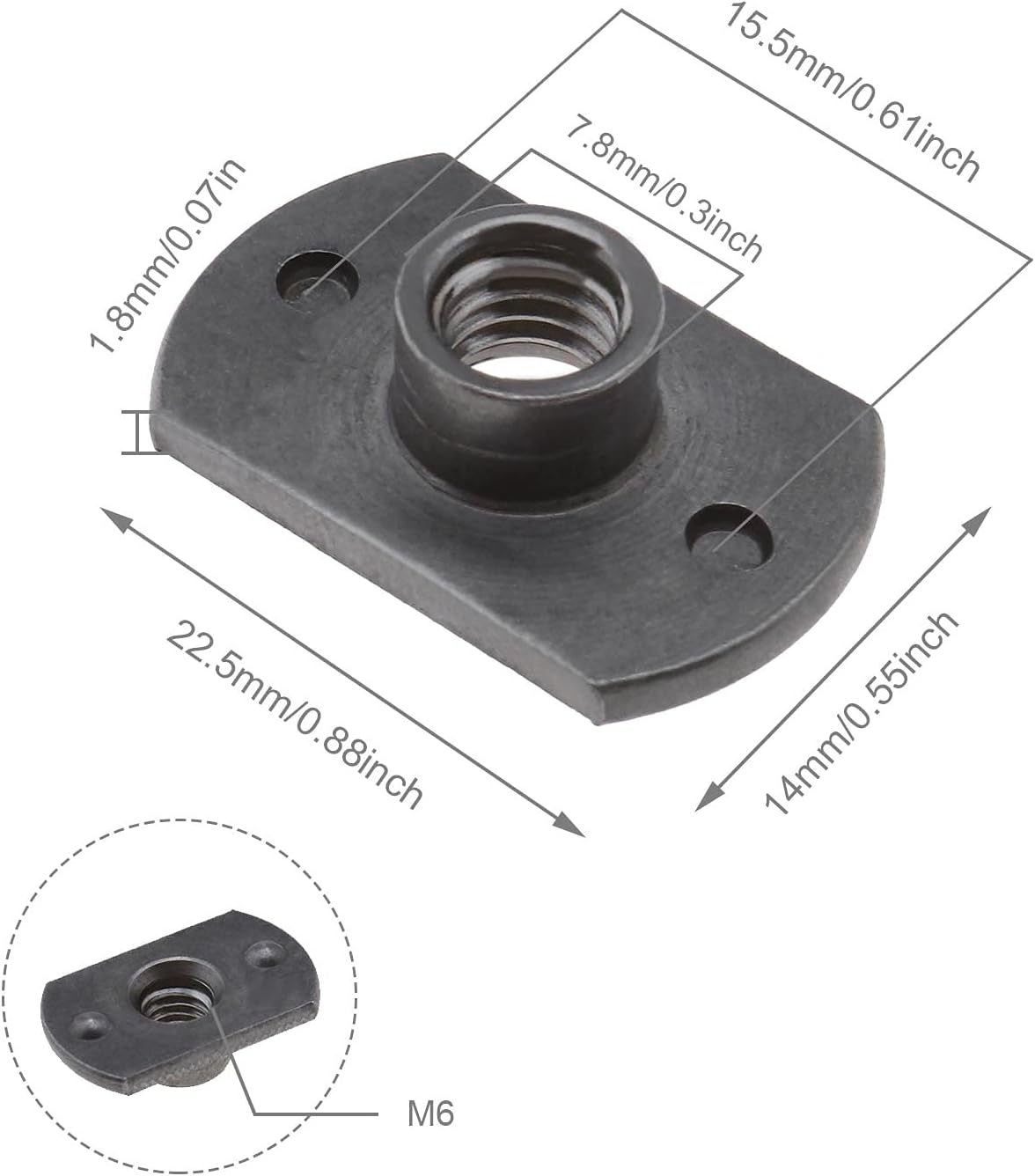 Emsea 15Pcs Weld Nuts M6/M8/M10 Tab Base UNC Carbon Steel Machine Screw 2/4 Projection image number 6