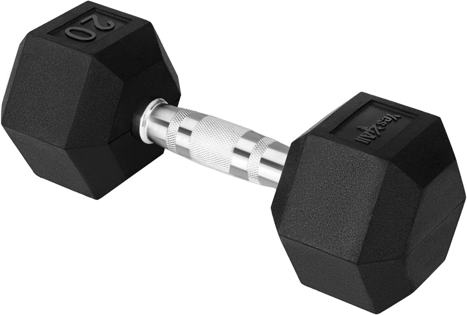 Yes4All Chrome Grip Encased Hex Dumbbells &ndash; Hand Weights with Anti-Slip 5-50 LBS Single