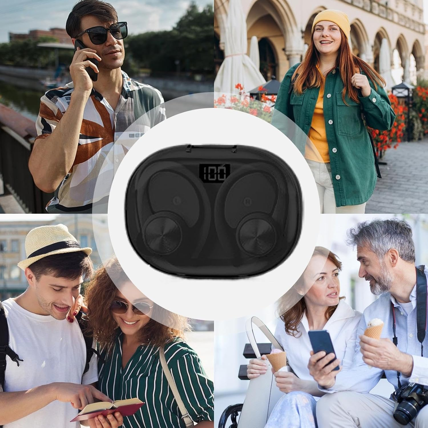 AI Translator Earbuds, Wireless AI Headphones Translator Translating Earbuds, Translation Device, Language Translation Earbuds for Family, Friends, Home