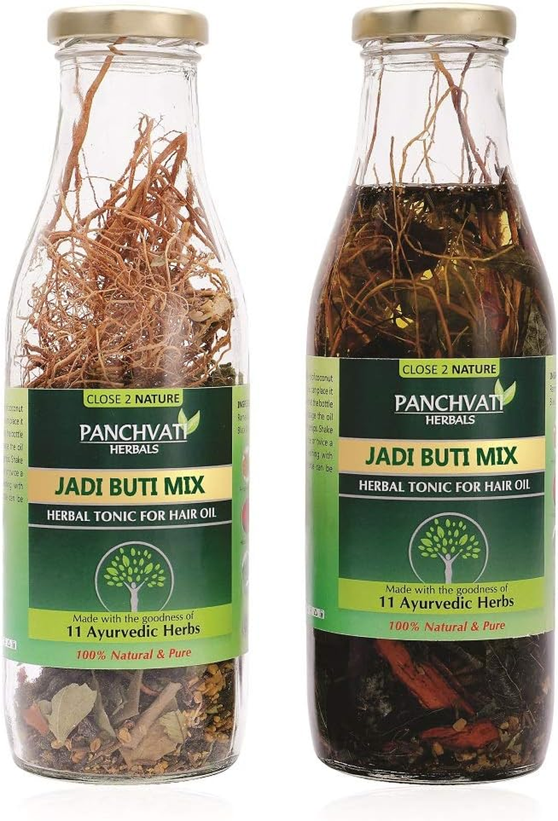 Panchvati Make Your Own Hair Oil DRY Jadi Buti Mix (11 Ayurvedic Herbs, 100% Herbals & Plant Derived) for Complete Hair Care