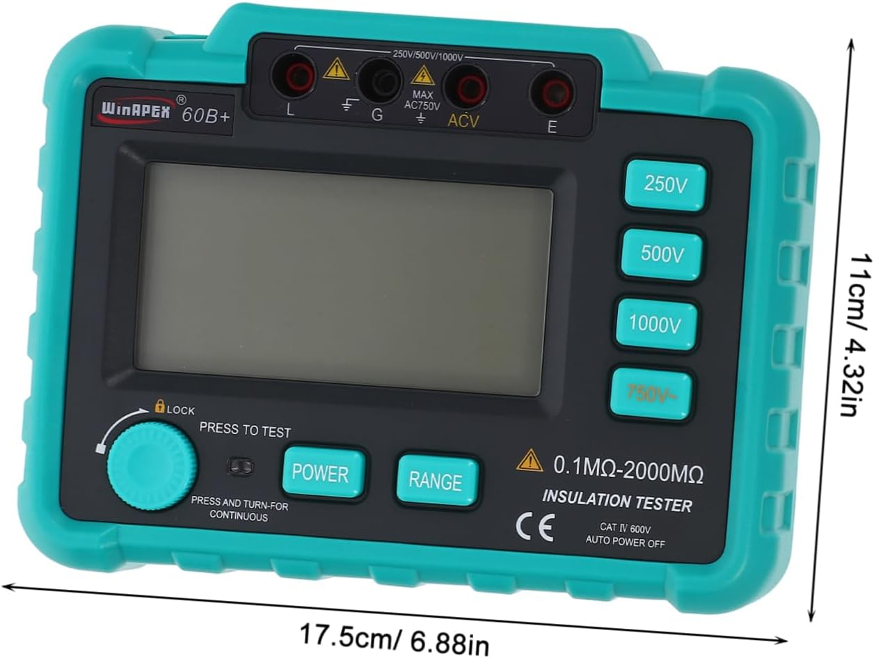 Iplusmile Automotive Electrical Tools Insulation Tester Digital Megohm Large Screen LCD Display Backlight Resistance Tester image number 1