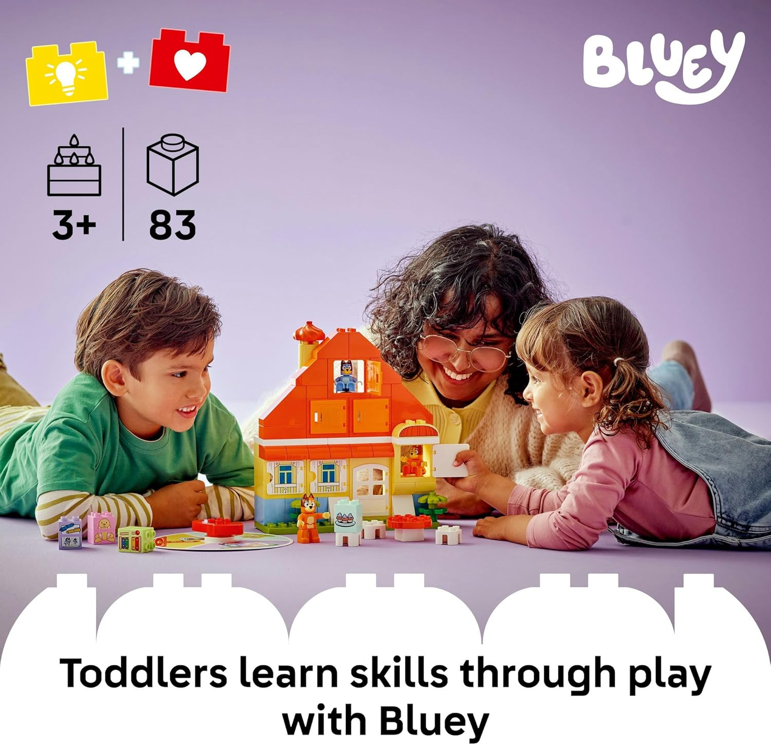 LEGO&reg; DUPLO&reg; Bluey: Bluey&rsquo;S Family House with Memory Game 10459 2-In-1 Interactive Toy Combines Family Recall Fun with Pretend Play Inspired by the TV Show, Toy for Ages 3 Plus image number 4