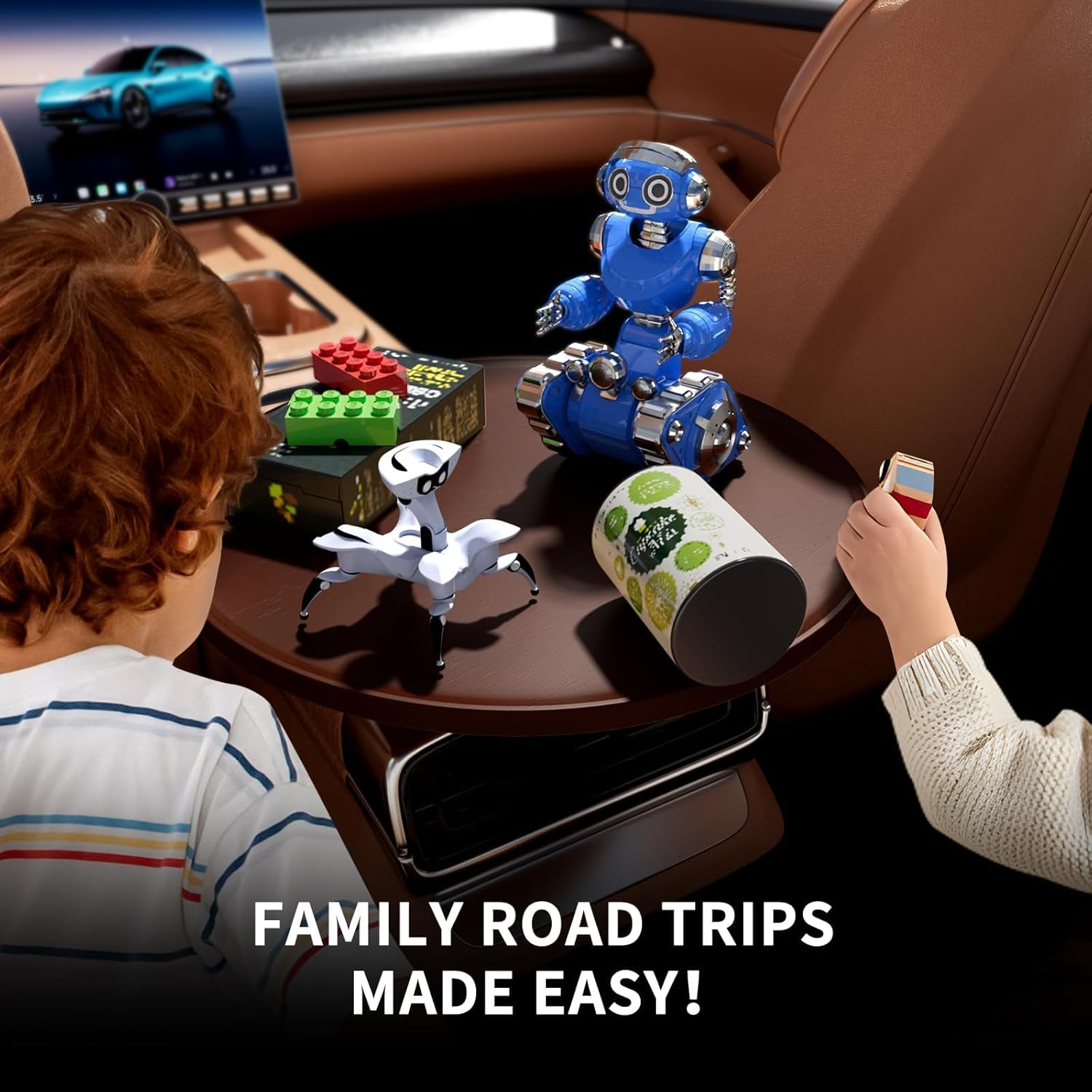 Car Tray & Car Desk for Laptop, 360&deg; Rotating Wood Cup Holder Table, Steering Wheel Tray, Car Accessories for Women & Men,Compatible with Tesla Model Y/3/S, Ford F150/Explorer/Maverick & Most Vehicles image number 3