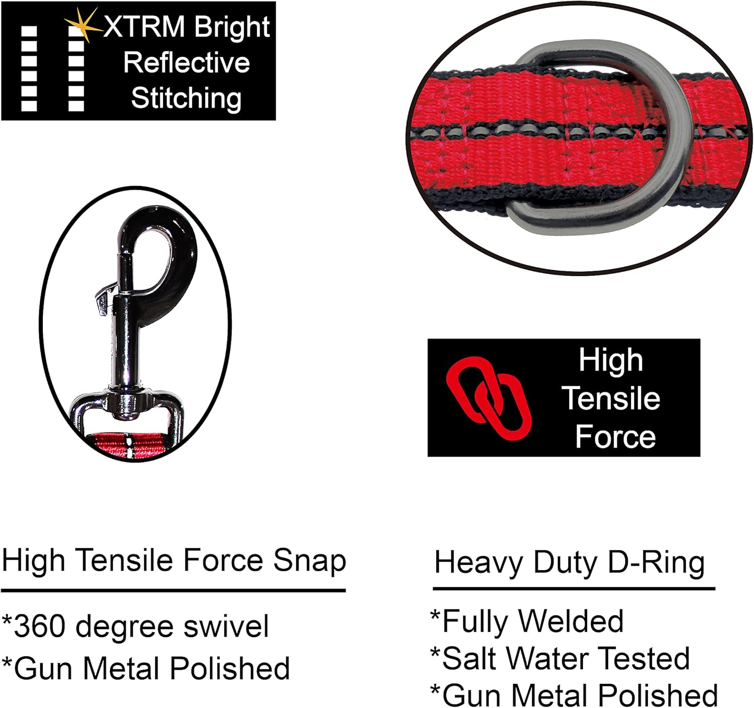 Kruz Double Dog Coupler - KZVX2-15S - Tangle Free Dog Walking and Training Dual Extension Coupler - Comfortable, Shock Absorbing - Reflective Bungee Coupler for Two Dogs - Blue - 5/8" X 14" image number 4