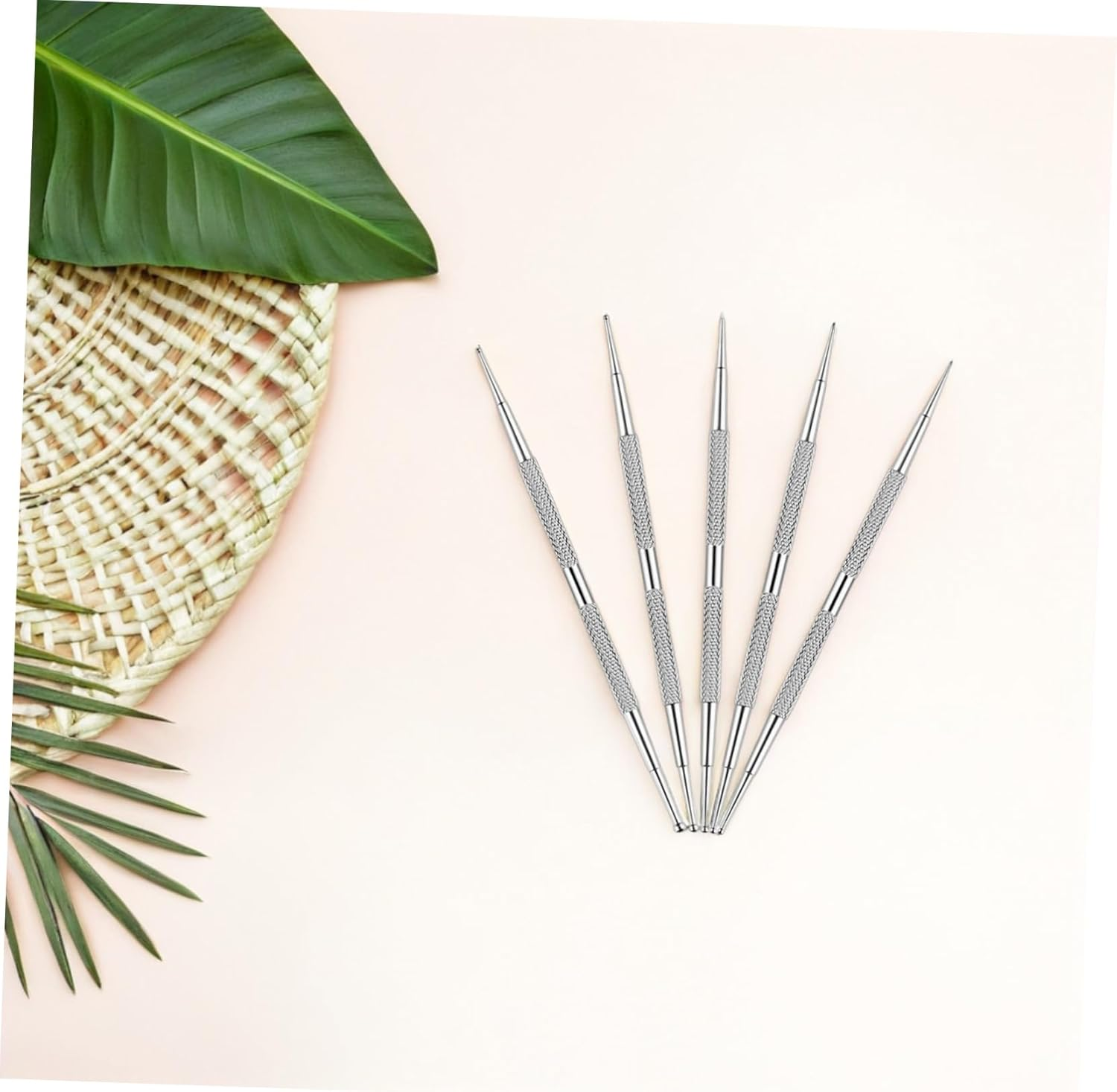 5PCS Stainless Steel Dual Ended Nail Dotting Pens for Manicure Dot Painting Rhinestone Application DIY Nail Art Tools Kit for Home and Salon Use image number 6