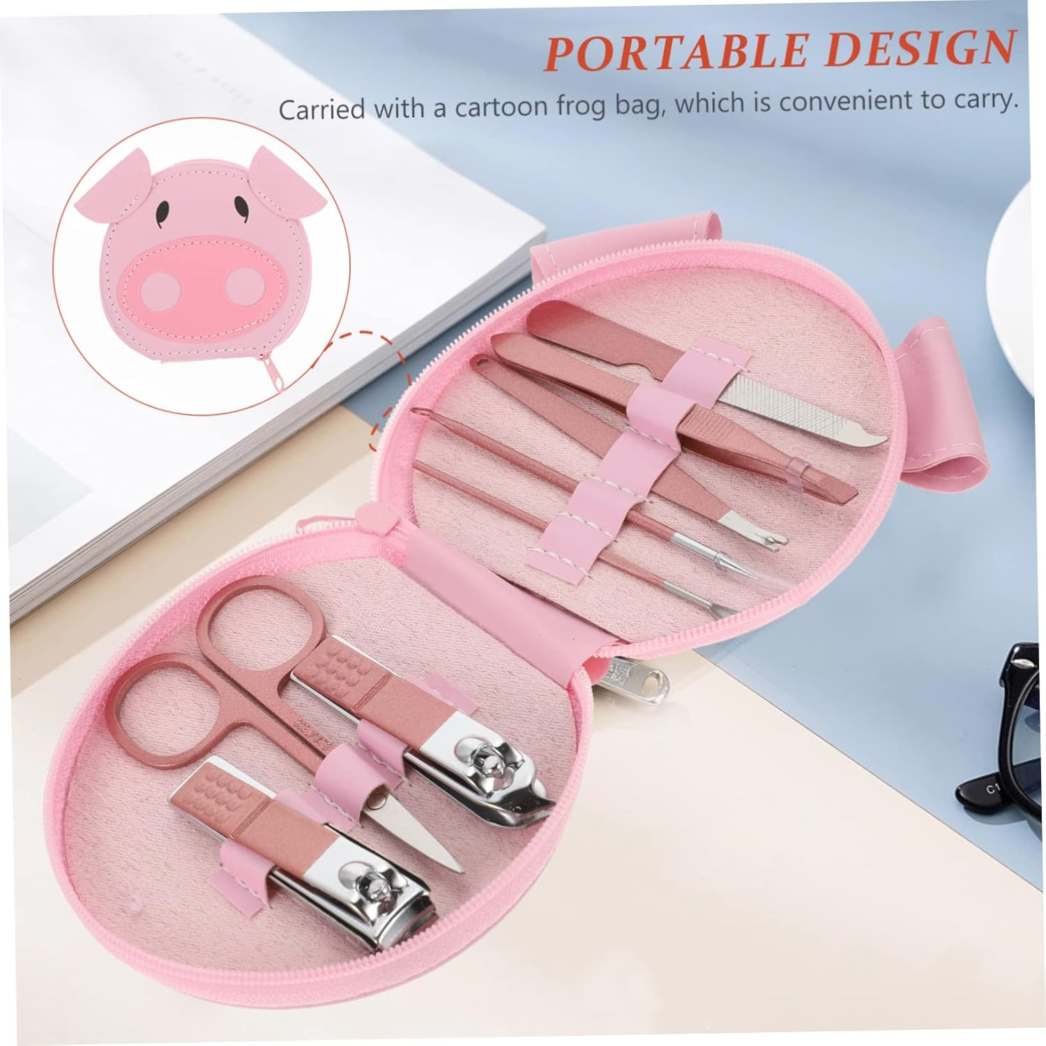 AUTSUPPL 1Set Stainless Steel Nail Clippers Portable Travel Pedicure Kit Professional Tools for Men and Women Grooming Essentials for Fingernails and Toenails image number 4