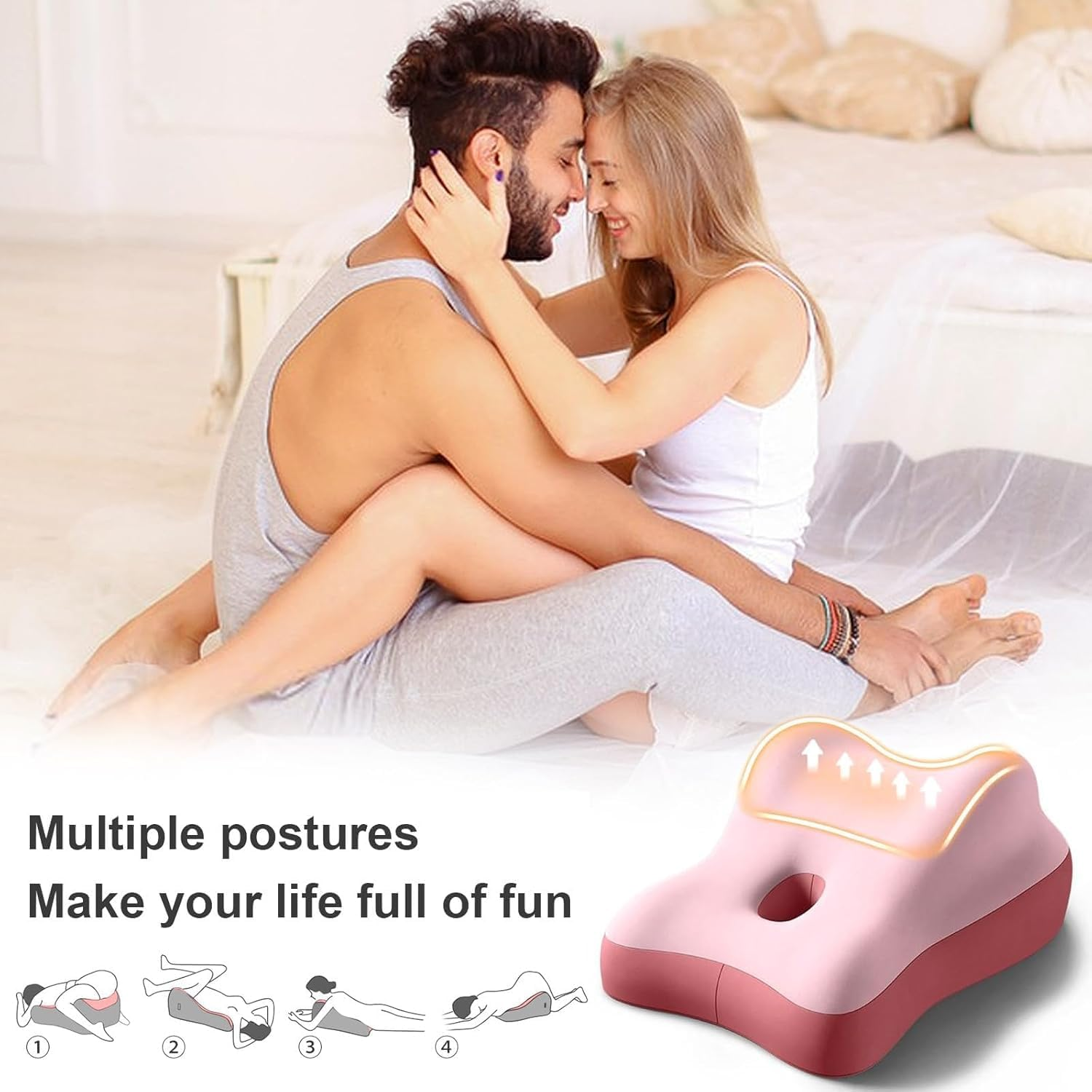 Butt Cushion for Couples, Couples Butt Cushion - Sturdy Design, Low-Profile Design Couple Pillow for Intimacy, Recovers after Impact, Ideal for Sitting and Lying image number 4