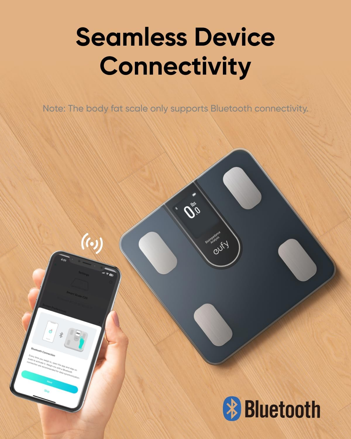 Eufy Smart Scale C20, Digital Bathroom Body Fat Scale with Large TFT Screen, All-In-One Display for Offline Use, Bluetooth Scale for Body Weight with 16 Metrics, BMI, Multi-Modes, High Accuracy image number 6