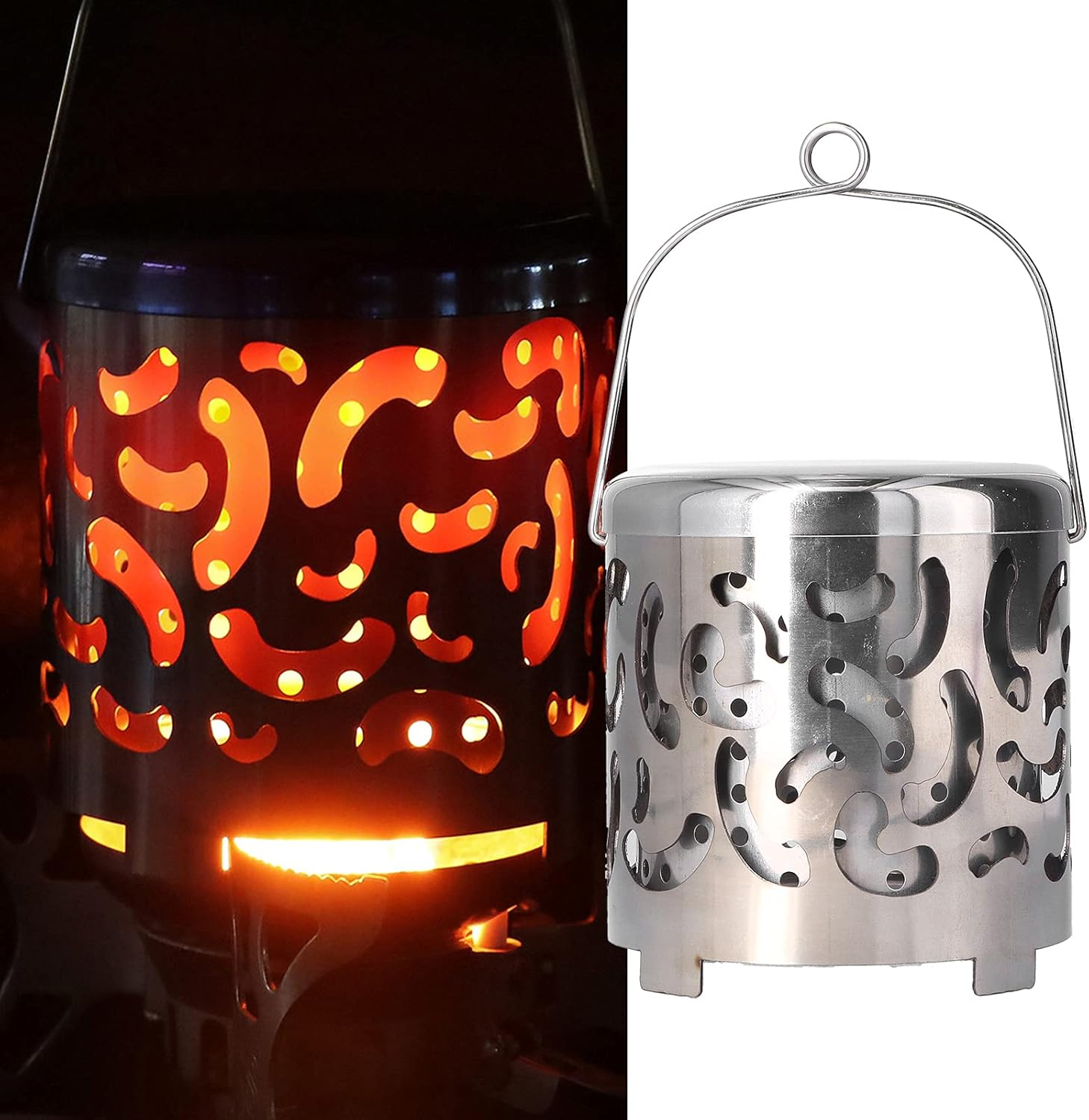 Camping Heater Cover Camping Heater Stainless Steel Mini Outdoor Heater Camping Heater Portable Camping Stove Portable Camping Stove for Picnic Hiking Outdoor Heaters image number 5