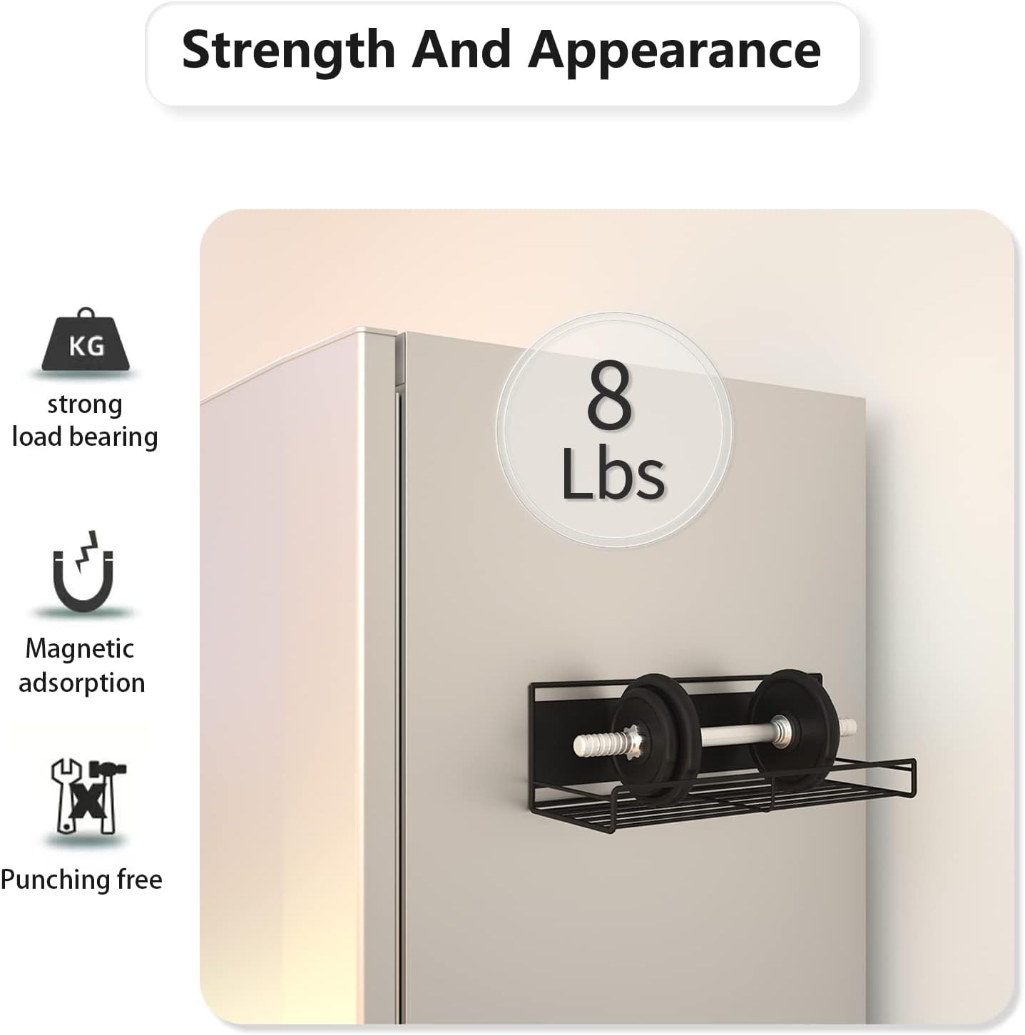 4 Pack Magnetic Spice Rack for Refrigerator,Spice Storage Fridge Shelf for Kitchen Organizer,Easy to Use (Black, 4 Pack) image number 1