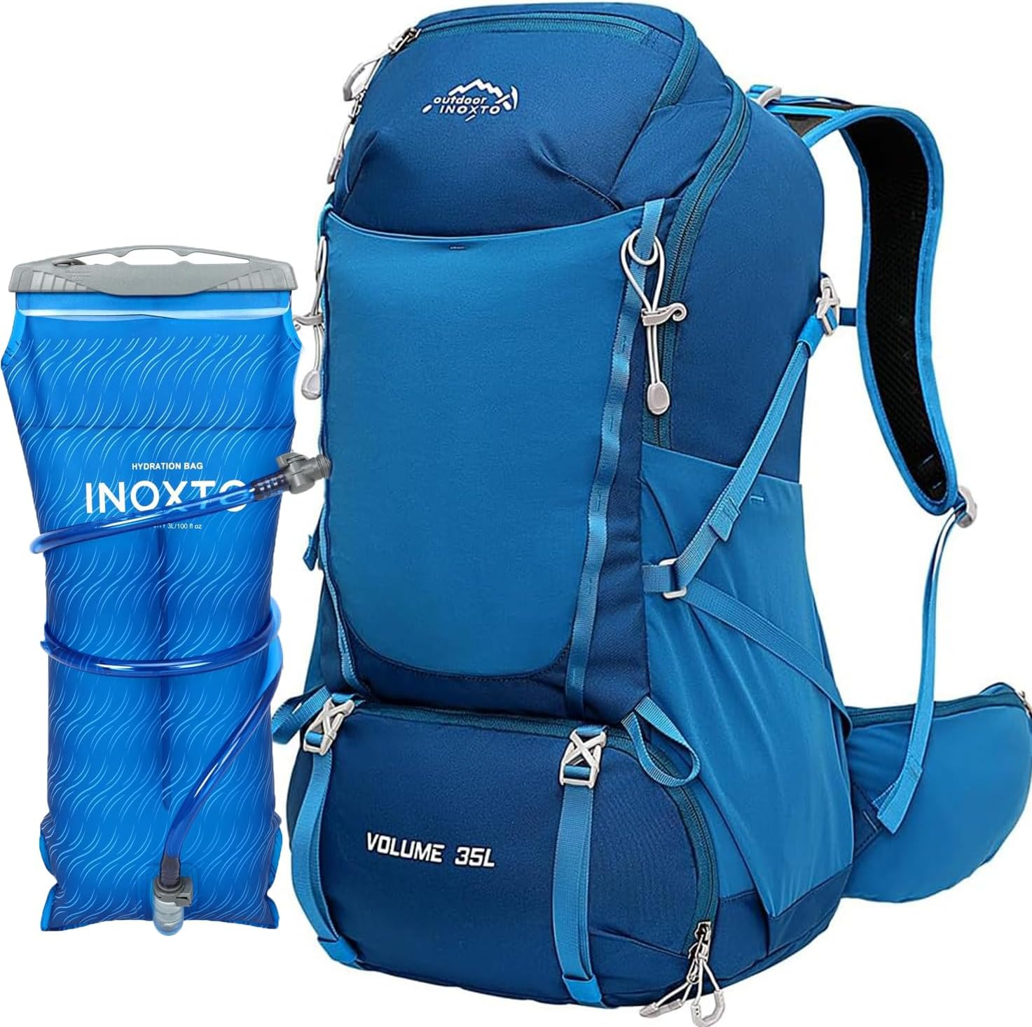 INOXTO 40L Hiking Backpack, Camping Backpack with Waterproof Rain Cover for Men, Outdoor Sport Travel Daypack for Climbing