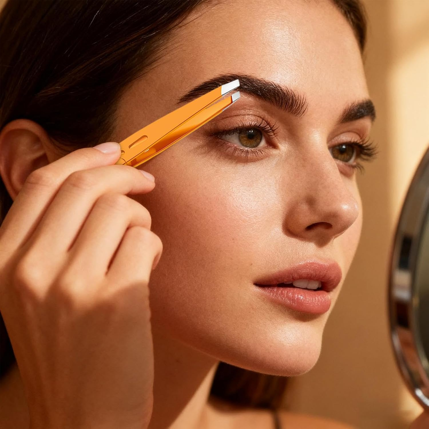 Tweezers for Women | Stainless Steel Eyebrow Grooming Tweezers - Slanted Chin Trimmer,For Beauty Plucking Grooming Brow Lash Face Purse Travel Women Men