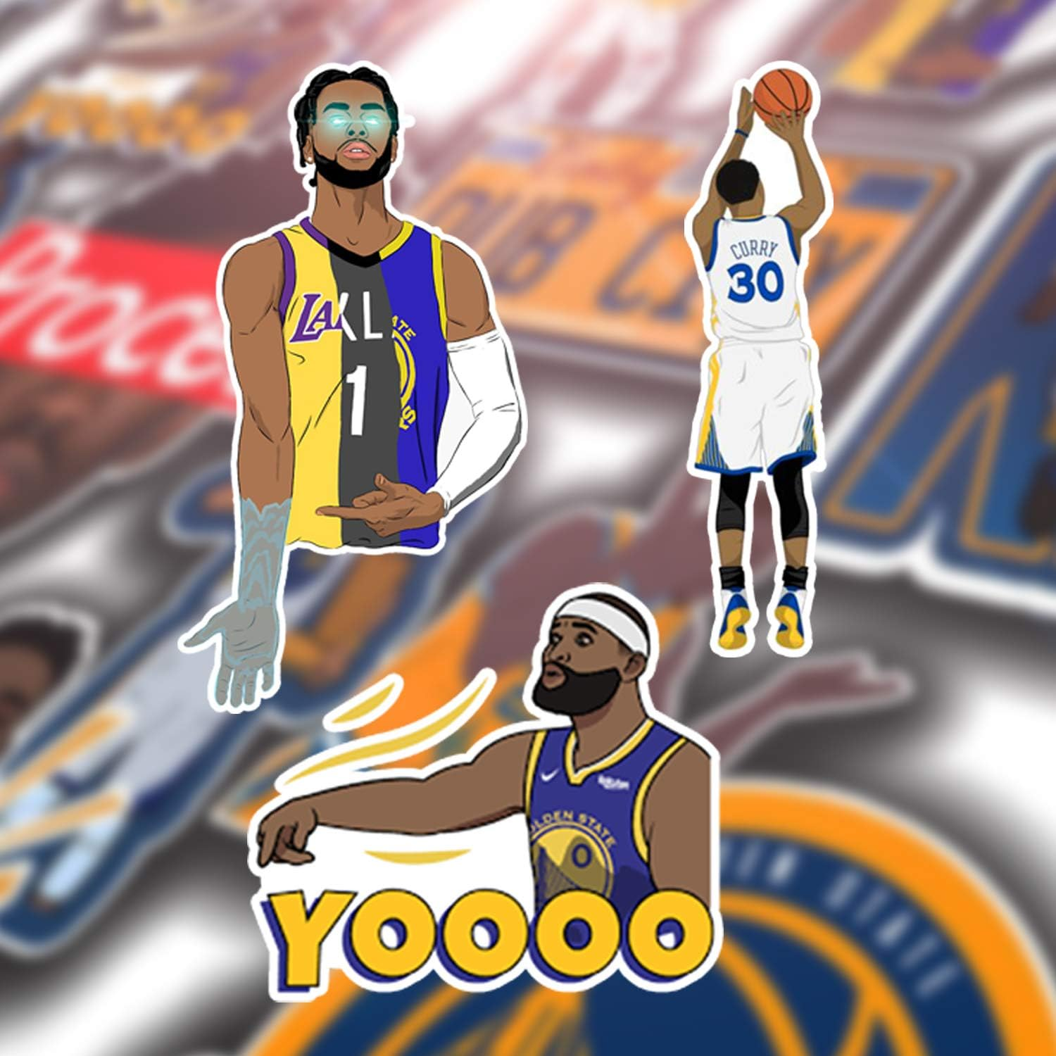 Stickers Pack Golden Vinyl State Decal Warriors Aesthetic Stickers Pack of 31 Pcs image number 3