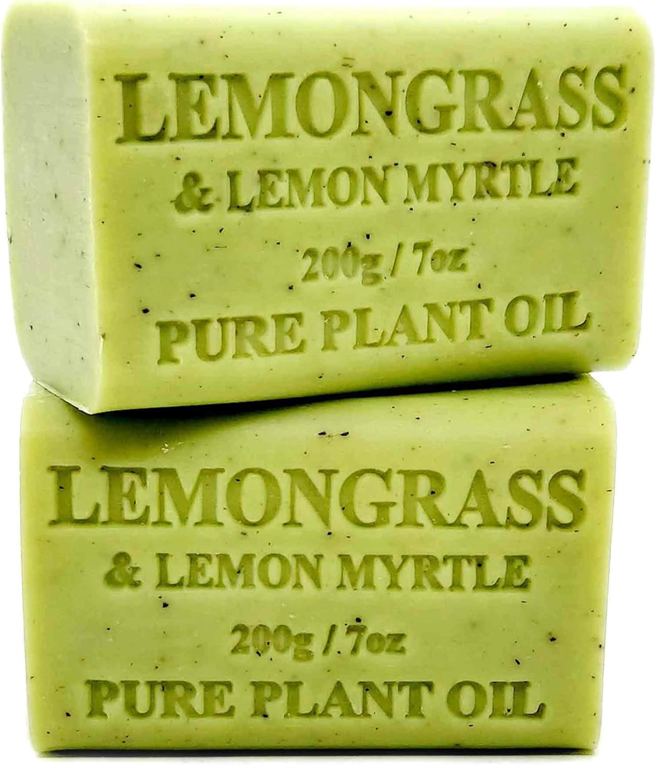 2X 200G Plant Oil Soap Lemongrass Lemon Myrtle Pure Vegetable Bar Australian