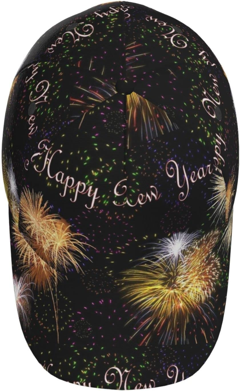 Happy New Year Baseball Cap Fits Men Women Sport Hat Versatile Washed Dad Hat with Ponytail Hole - Bright Pink Tennis Balls image number 5