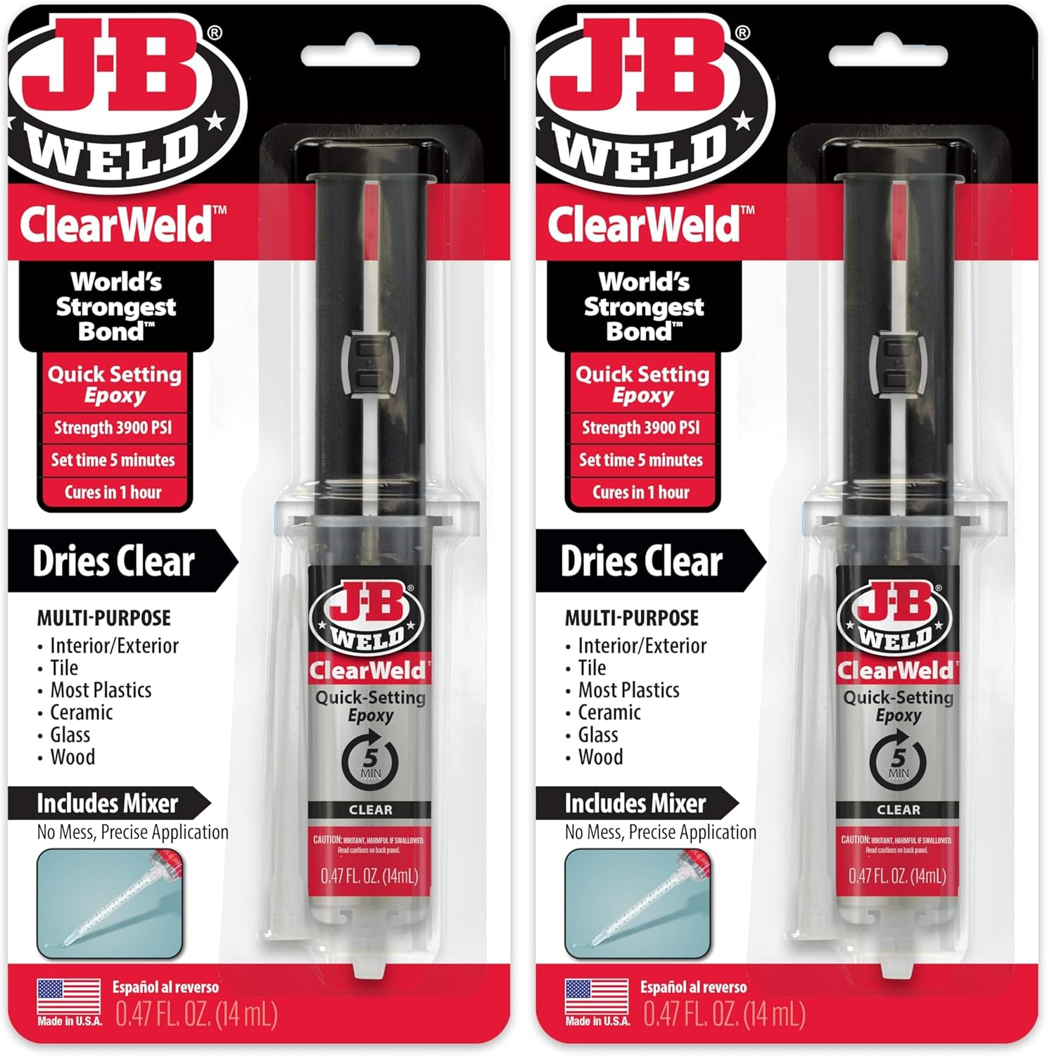 JB Weld Clearweld Syringe, 14 Ml (Pack of 2) image number 3