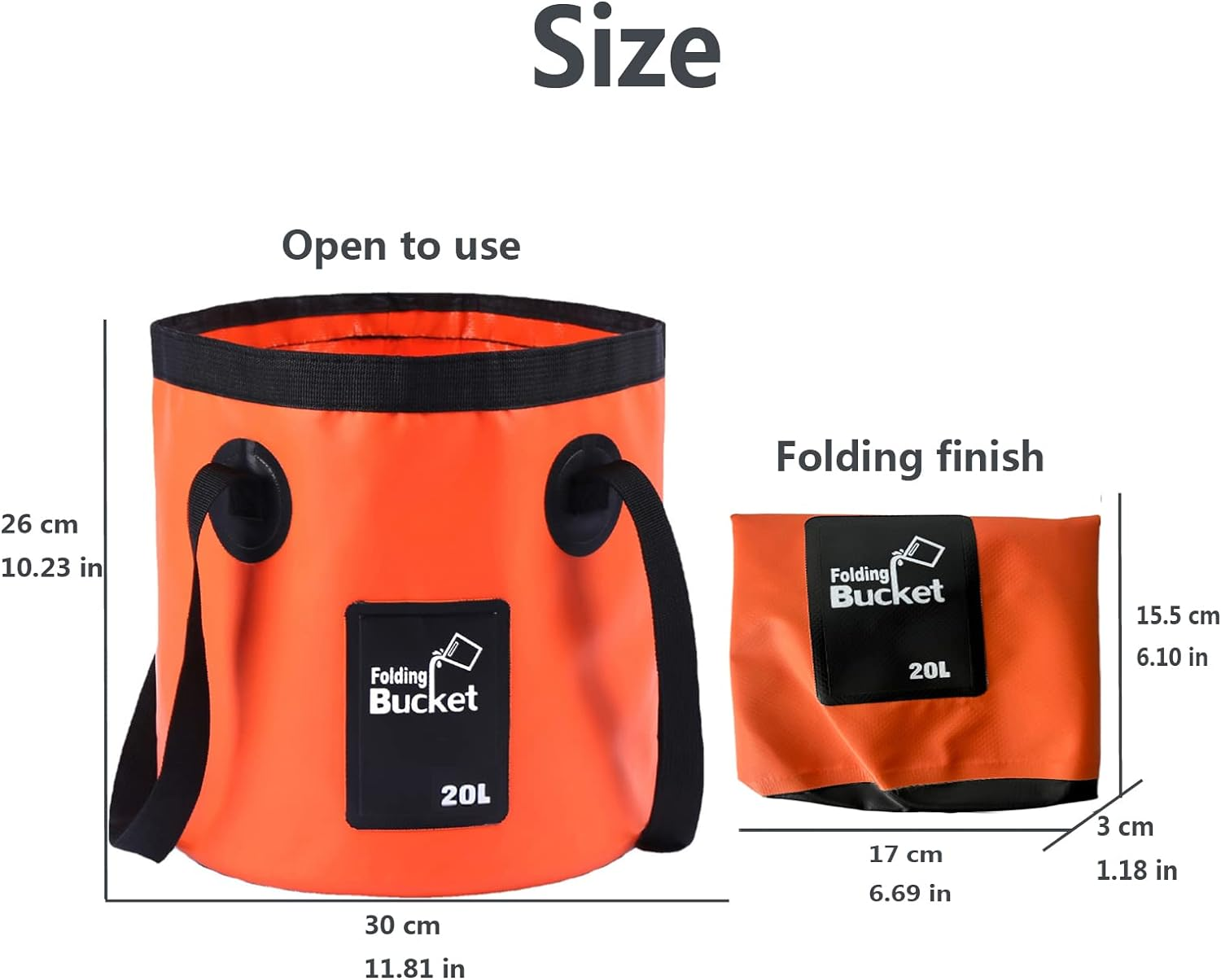 5.2 Gallon Bucket(20L),Collapsible Bucket with Handle, Portable Camping Water Container, Ultra Lightweight Outdoor Basin Fishing Bucket, Folding Bucket for Fishing, Hiking, Car Washing - Pink image number 6