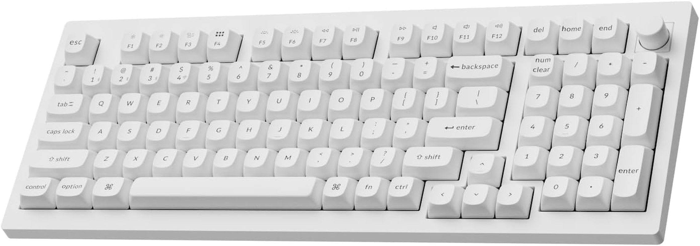 Keychron V5 Max Custom Wireless Mechanical Gaming Keyboard with Number Pad, 96% Layout QMK/VIA 2.4 Ghz/Bluetooth 5.1/Wired, RGB Hot-Swappable Gateron Jupiter Brown Switch for Mac Windows Linux - White image number 1