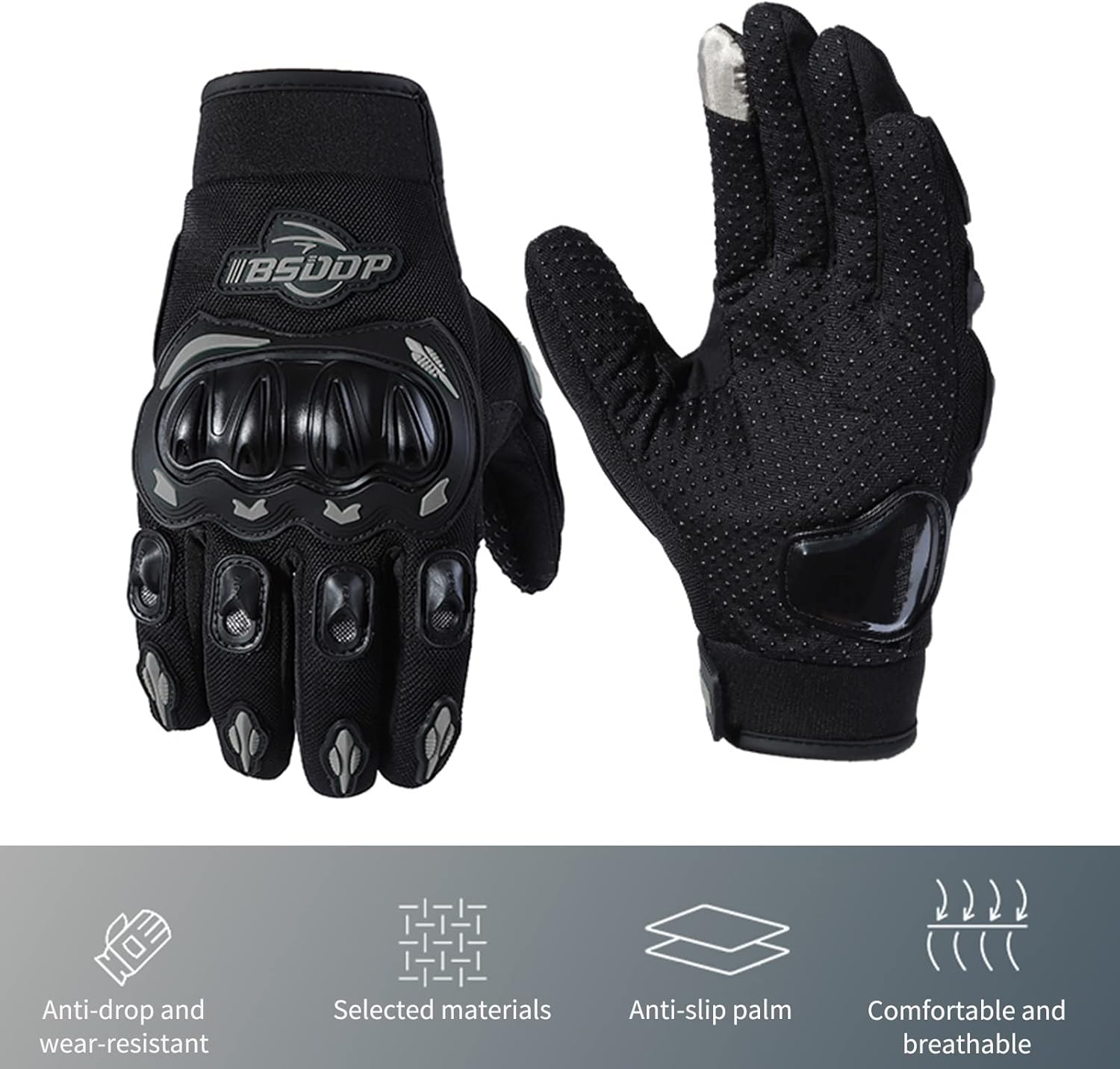 Motorcycle Riding Gloves Rider Anti-Slip Anti-Drop Four-Season Universal Outdoor Breathable Touch Screen Gloves image number 4